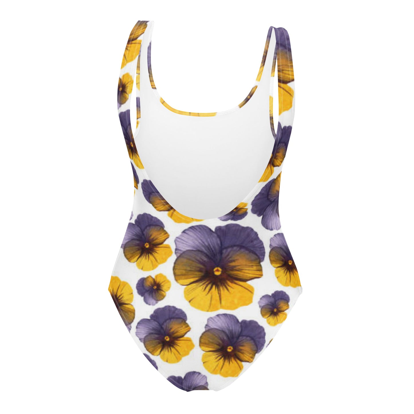 Women's One - Piece Swimsuit, Hawaiian Pattern Swimwear, Floral Whit Purple tankinis, Swimsuit, Beachwear, Bathing Suit - PratSN