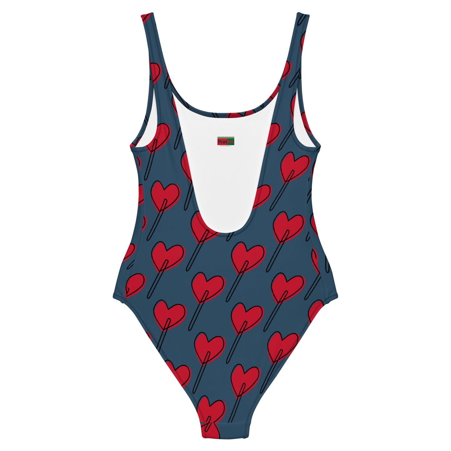 Women's One - Piece Swimsuit, Love Pattern Swimwear, Red Bathing Suit, vacation swimwear, holiday travel swimwear, mothers day gift - PratSN