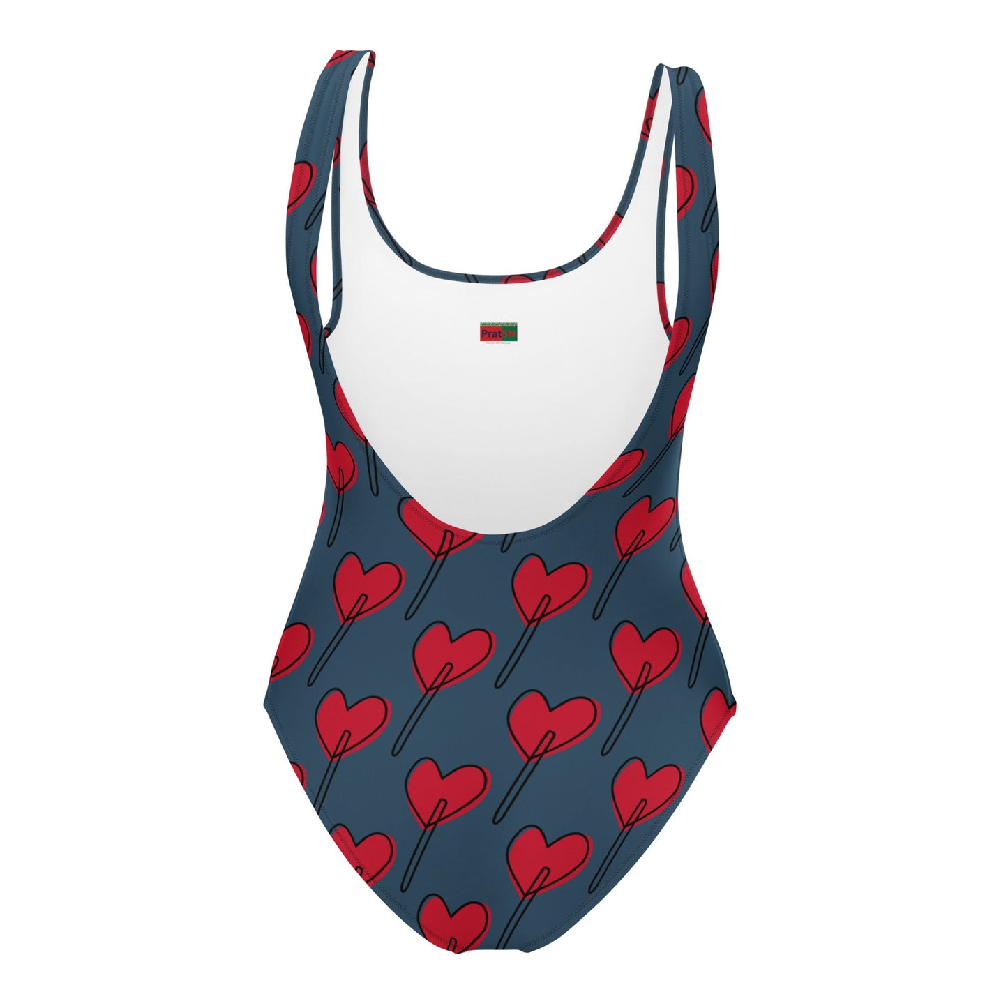 Women's One - Piece Swimsuit, Love Pattern Swimwear, Red Bathing Suit, vacation swimwear, holiday travel swimwear, mothers day gift - PratSN
