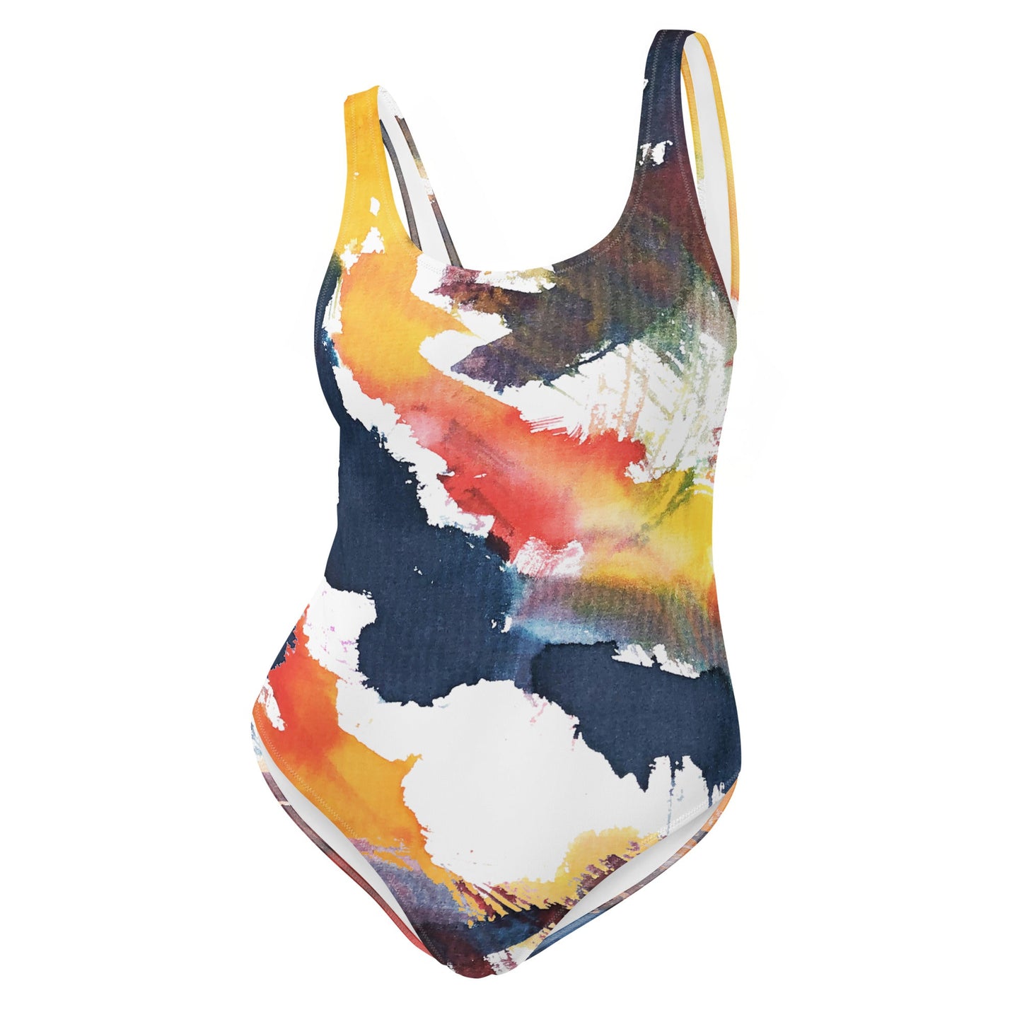 Women's one - Piece Swimsuit | Multicolor abstract print swimsuit | Beach dress - PratSN