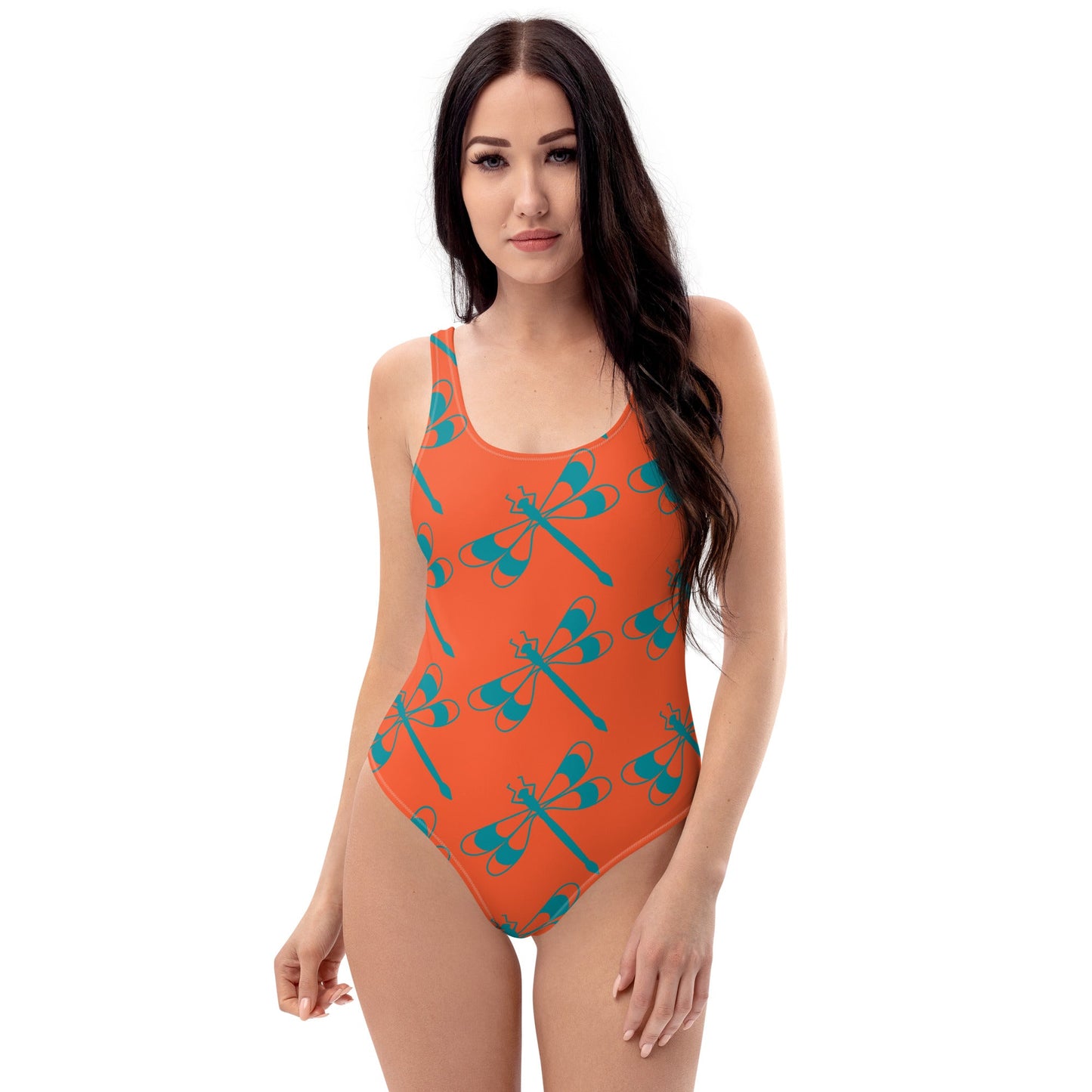 Women's One - Piece Swimsuit, Orange Bathing Suit, vacation swimwear, holiday travel swimwear, mothers day gift - PratSN