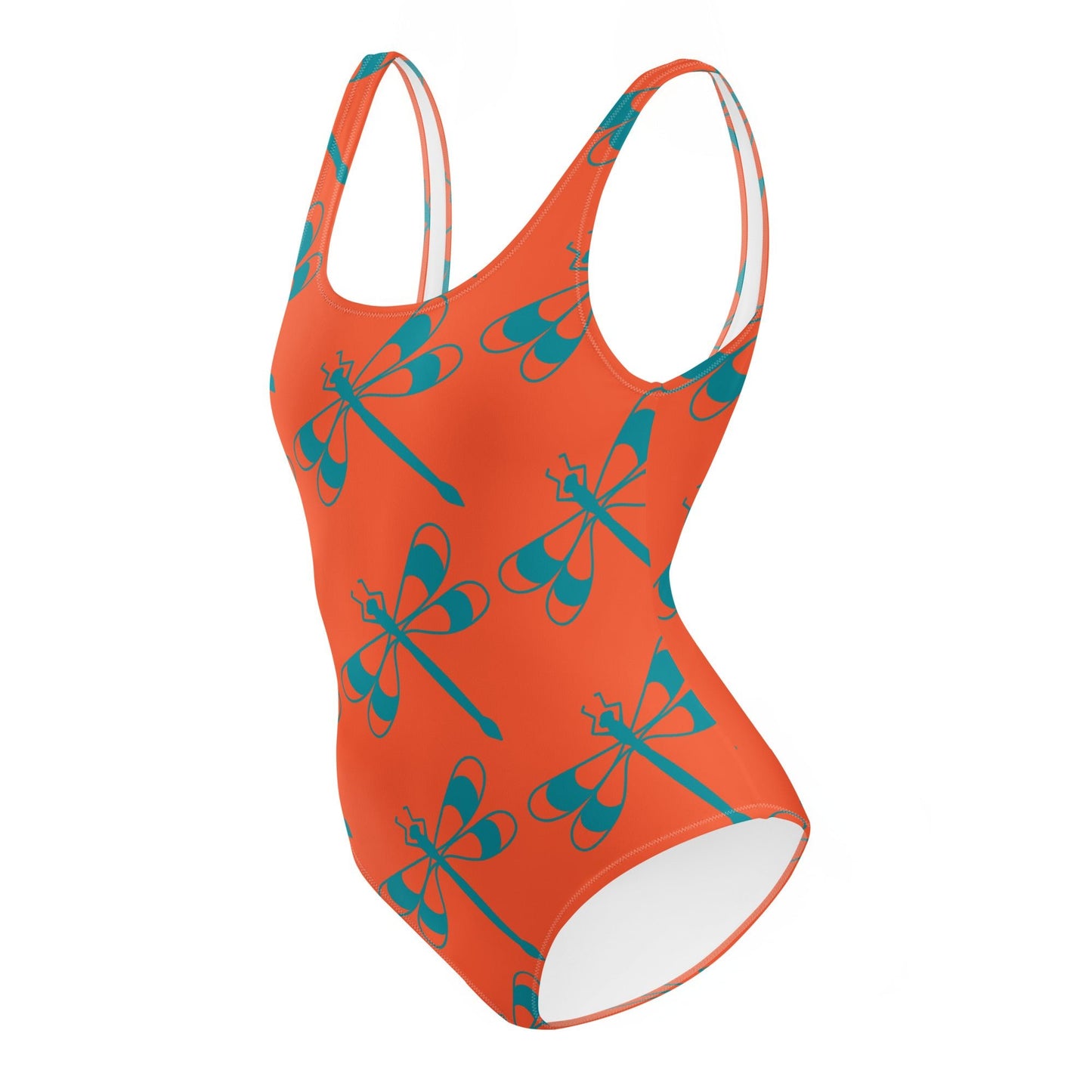 Women's One - Piece Swimsuit, Orange Bathing Suit, vacation swimwear, holiday travel swimwear, mothers day gift - PratSN