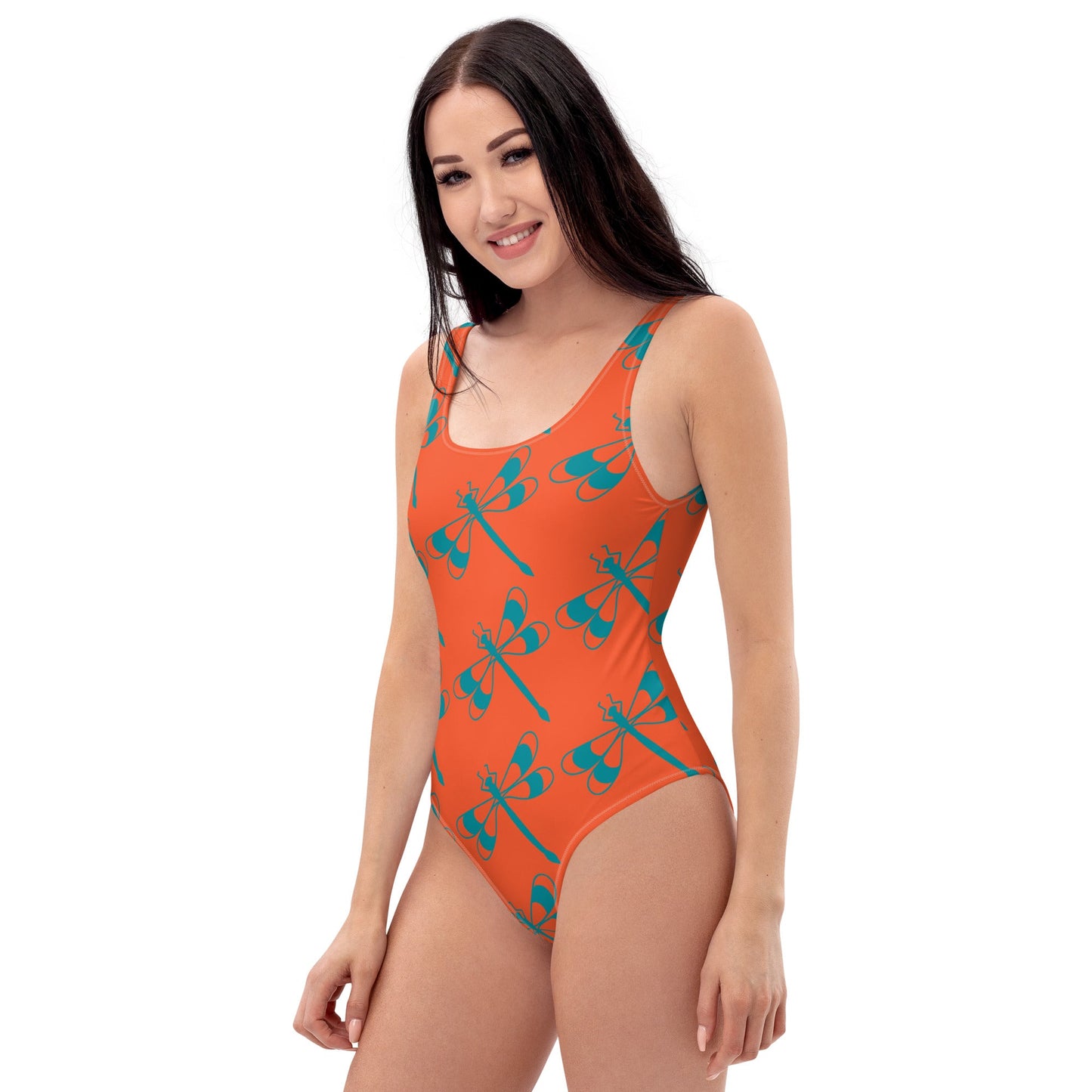 Women's One - Piece Swimsuit, Orange Bathing Suit, vacation swimwear, holiday travel swimwear, mothers day gift - PratSN