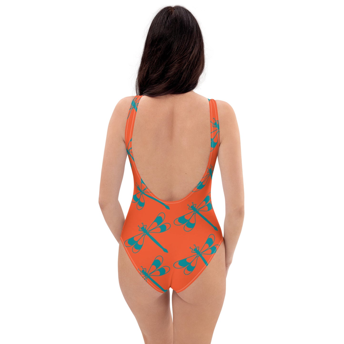 Women's One - Piece Swimsuit, Orange Bathing Suit, vacation swimwear, holiday travel swimwear, mothers day gift - PratSN