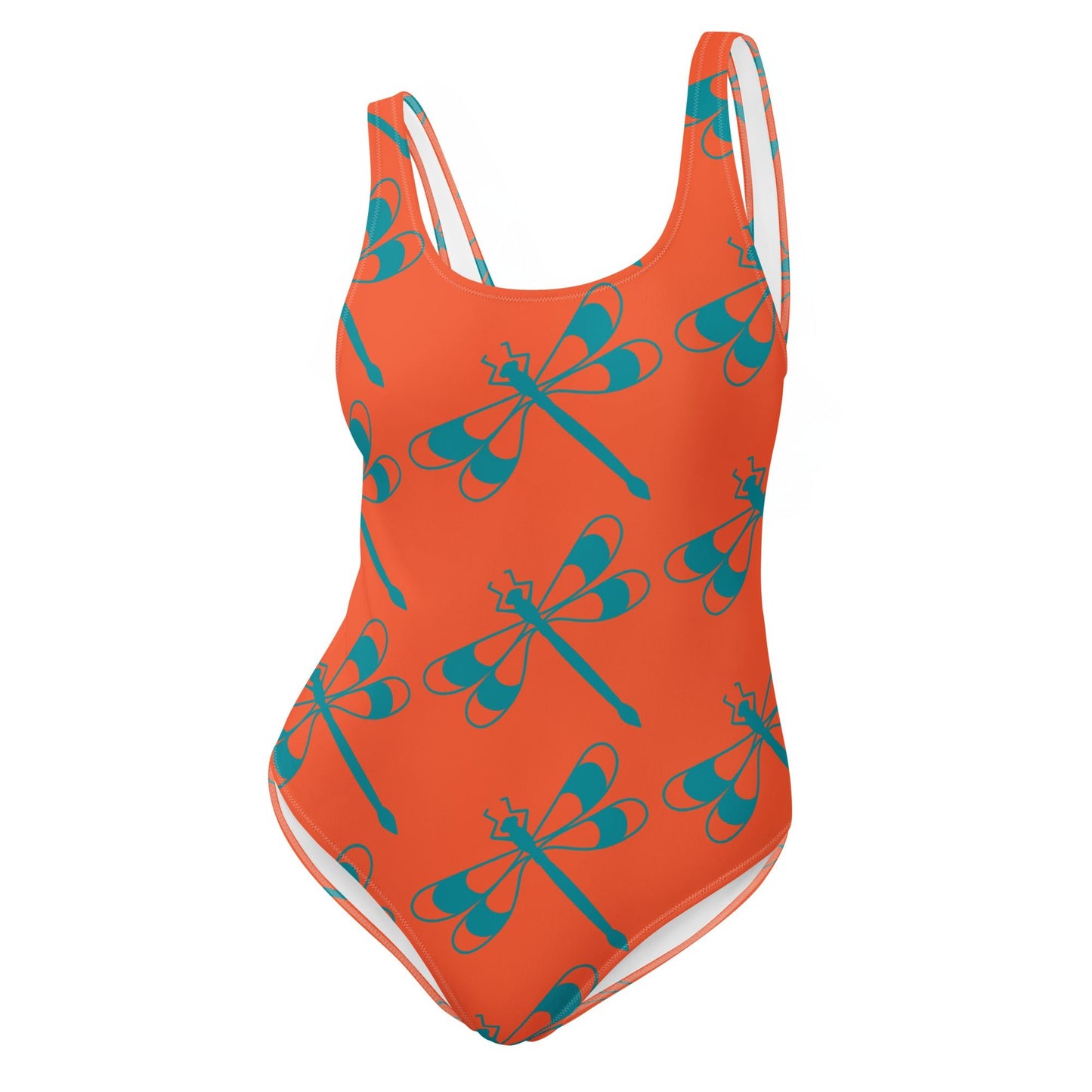Women's One - Piece Swimsuit, Orange Bathing Suit, vacation swimwear, holiday travel swimwear, mothers day gift - PratSN