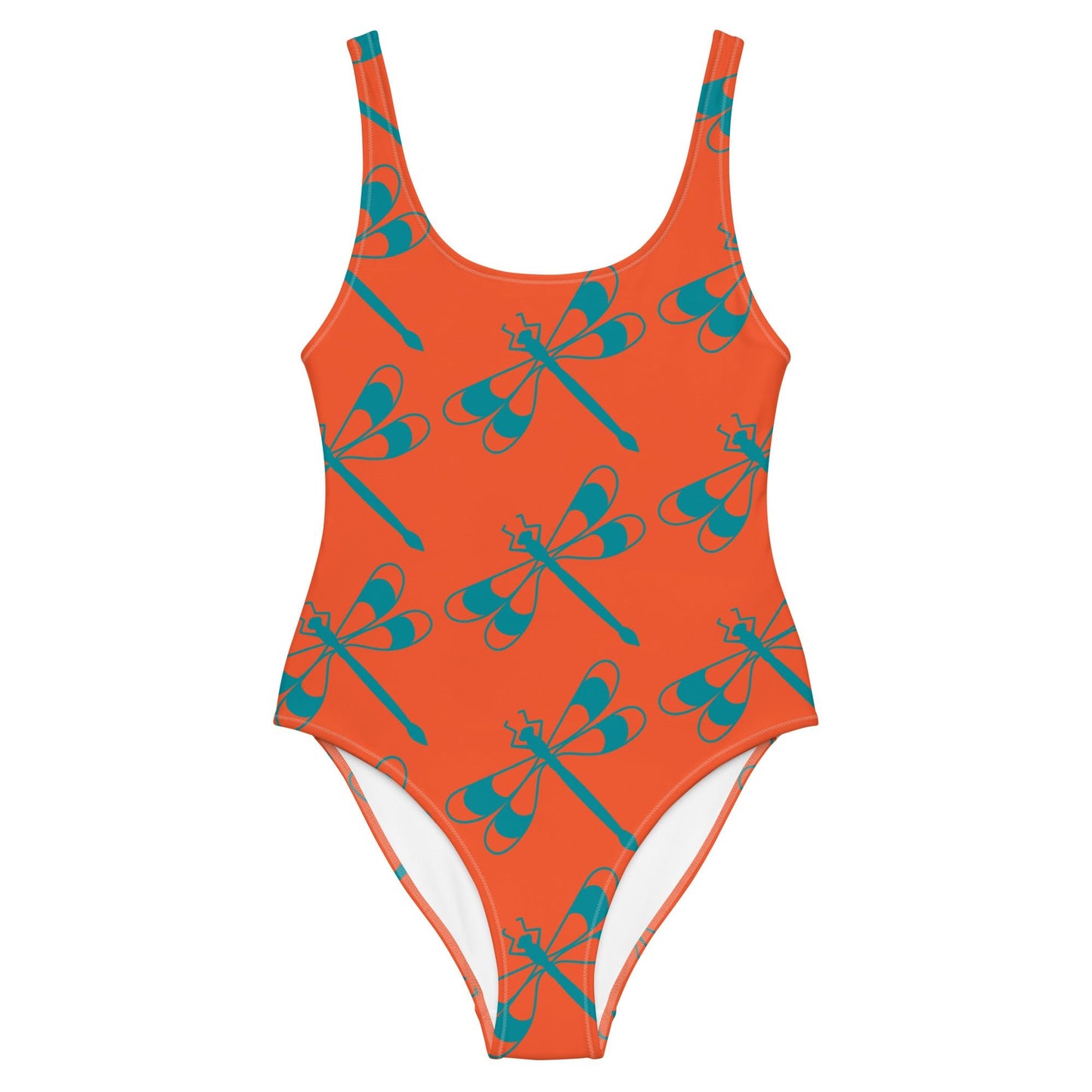 Women's One - Piece Swimsuit, Orange Bathing Suit, vacation swimwear, holiday travel swimwear, mothers day gift - PratSN