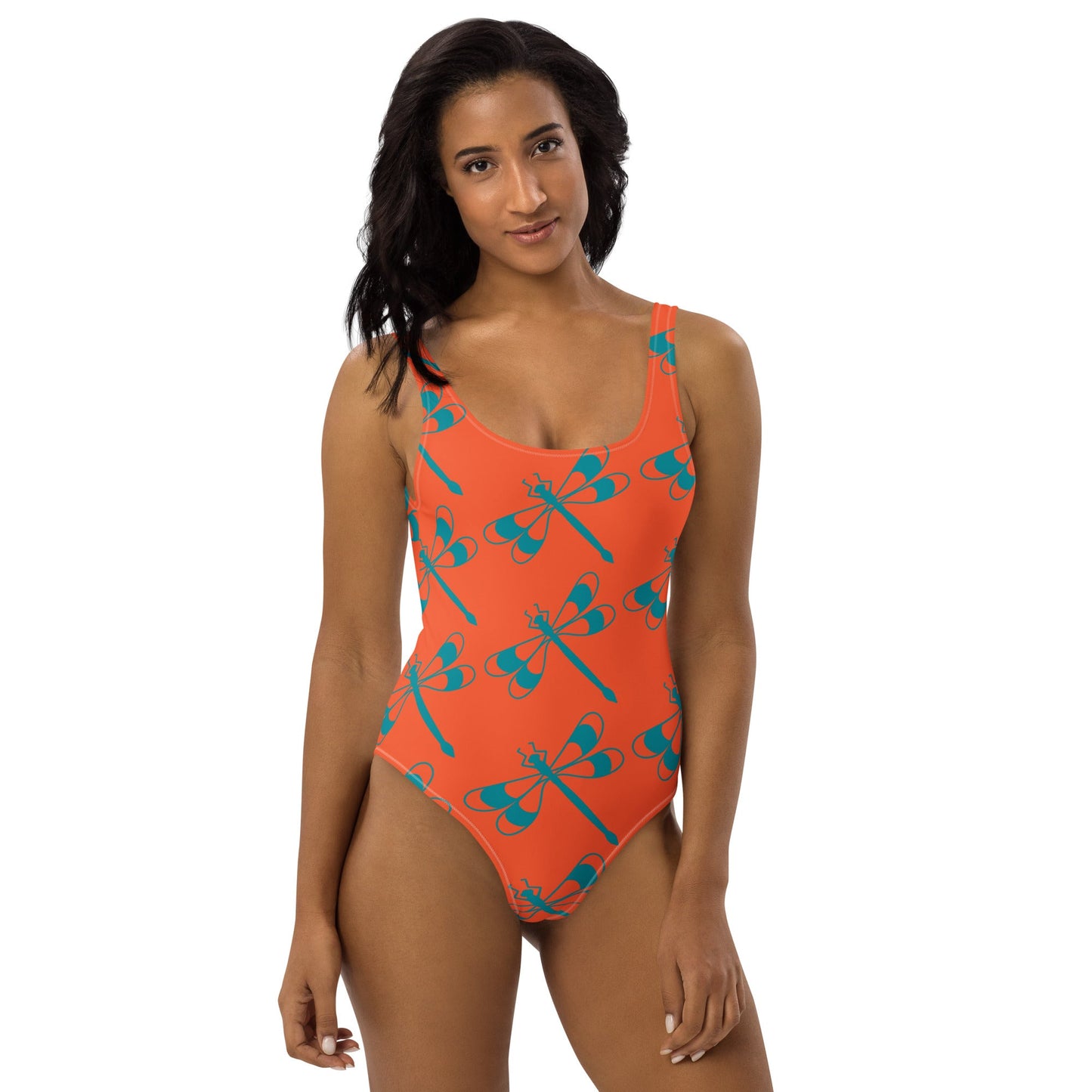 Women's One - Piece Swimsuit, Orange Bathing Suit, vacation swimwear, holiday travel swimwear, mothers day gift - PratSN