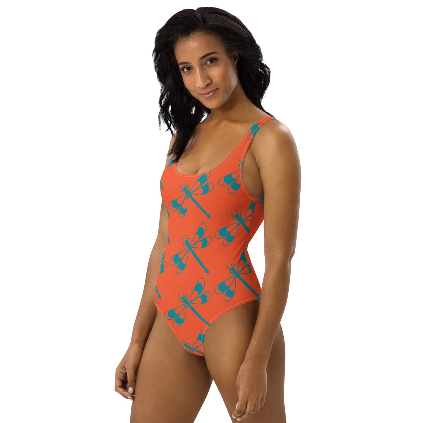 Women's One - Piece Swimsuit, Orange Bathing Suit, vacation swimwear, holiday travel swimwear, mothers day gift - PratSN