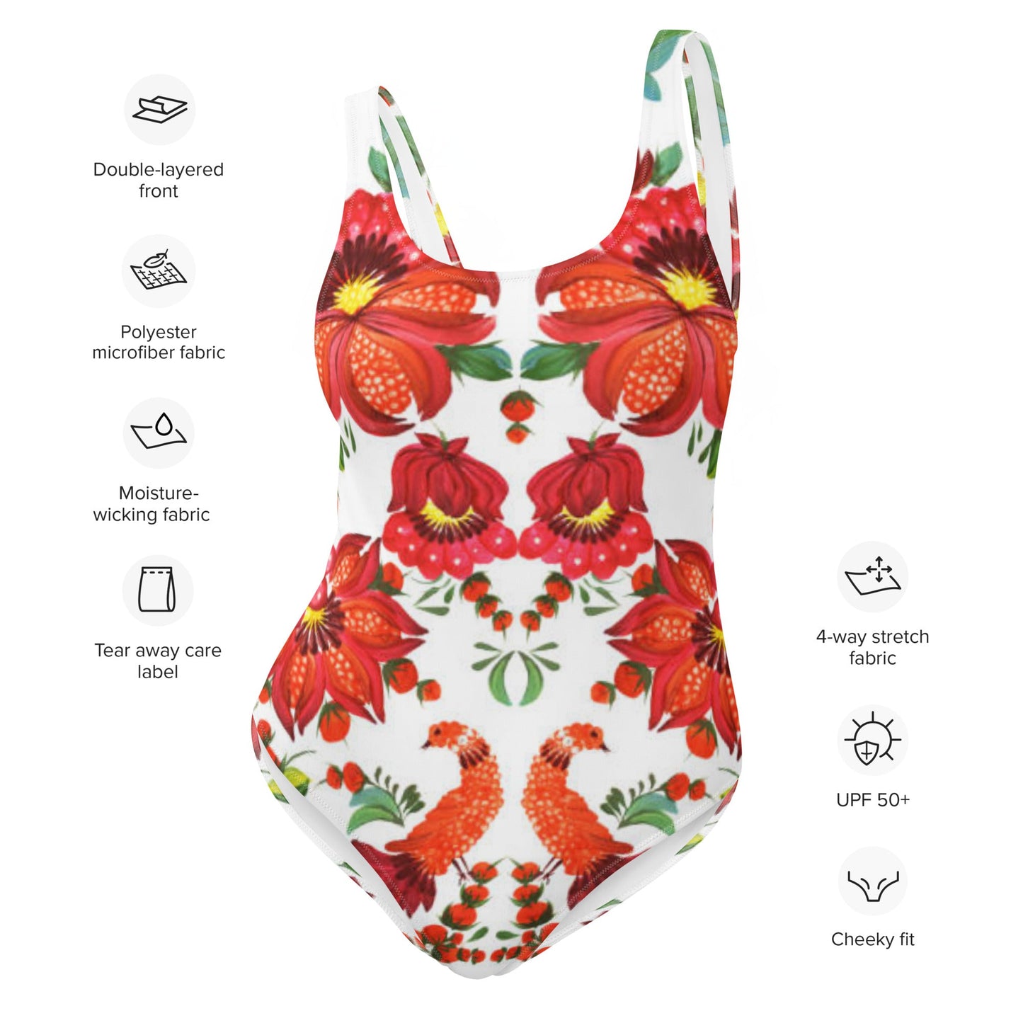 Women's One - Piece Swimsuit, Orange Red Green Bathing suit, Swimwear, classic beach dress, beautiful outfit, Beach dress for summer and spring - PratSN