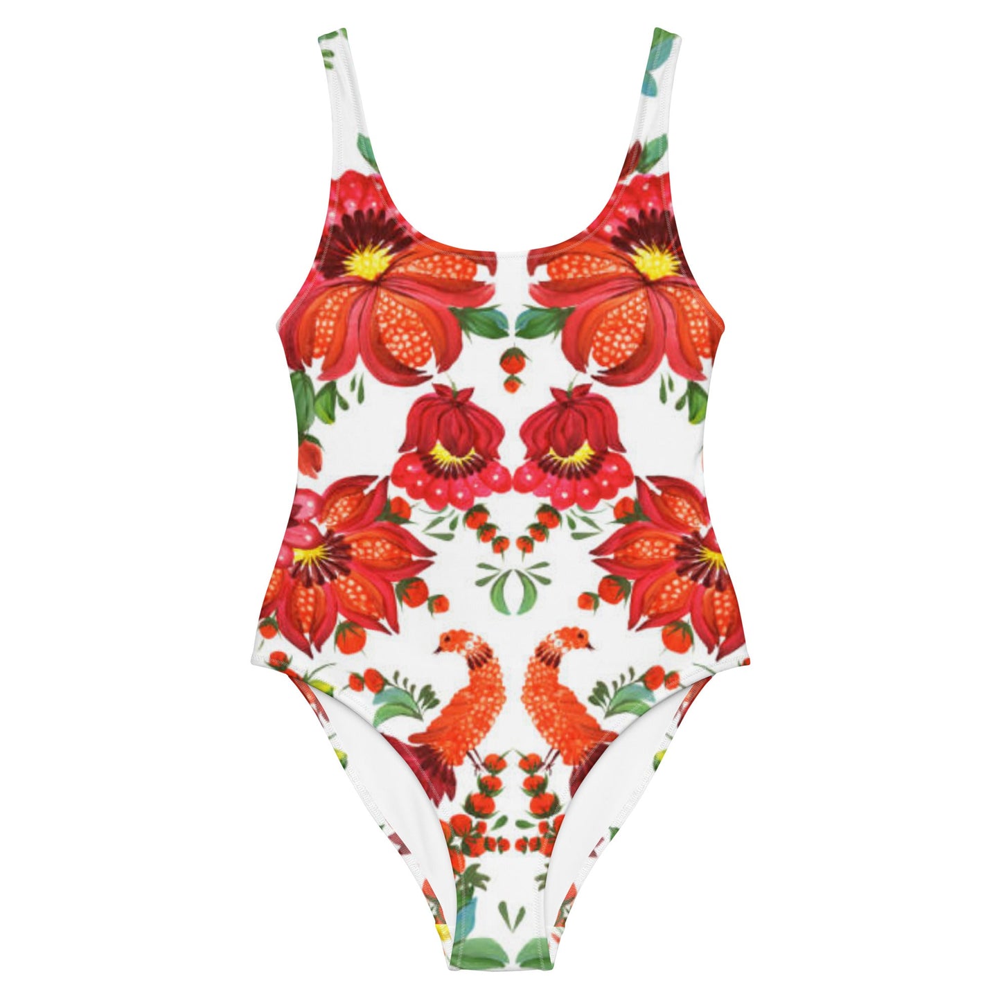Women's One - Piece Swimsuit, Orange Red Green Bathing suit, Swimwear, classic beach dress, beautiful outfit, Beach dress for summer and spring - PratSN