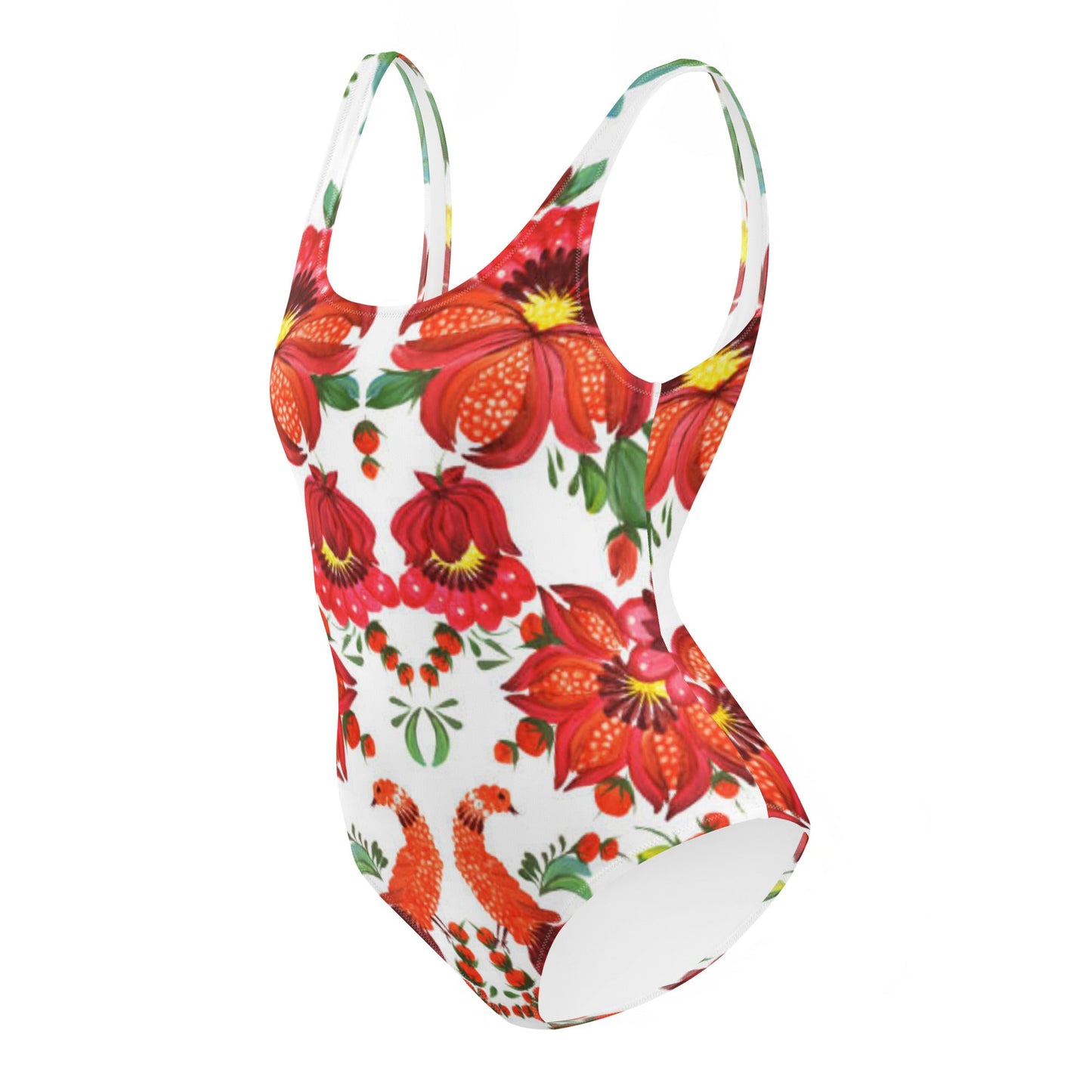 Women's One - Piece Swimsuit, Orange Red Green Bathing suit, Swimwear, classic beach dress, beautiful outfit, Beach dress for summer and spring - PratSN