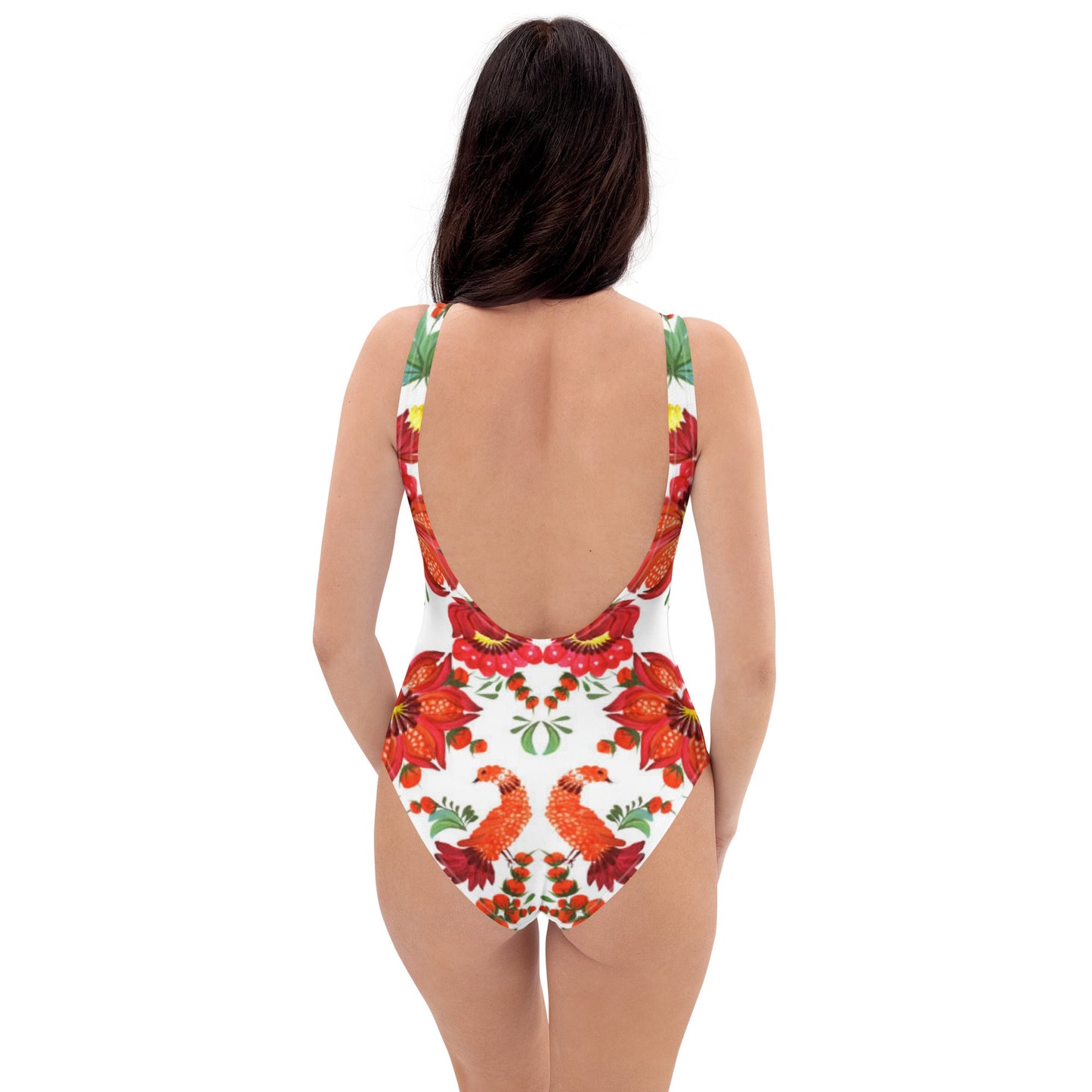 Women's One - Piece Swimsuit, Orange Red Green Bathing suit, Swimwear, classic beach dress, beautiful outfit, Beach dress for summer and spring - PratSN