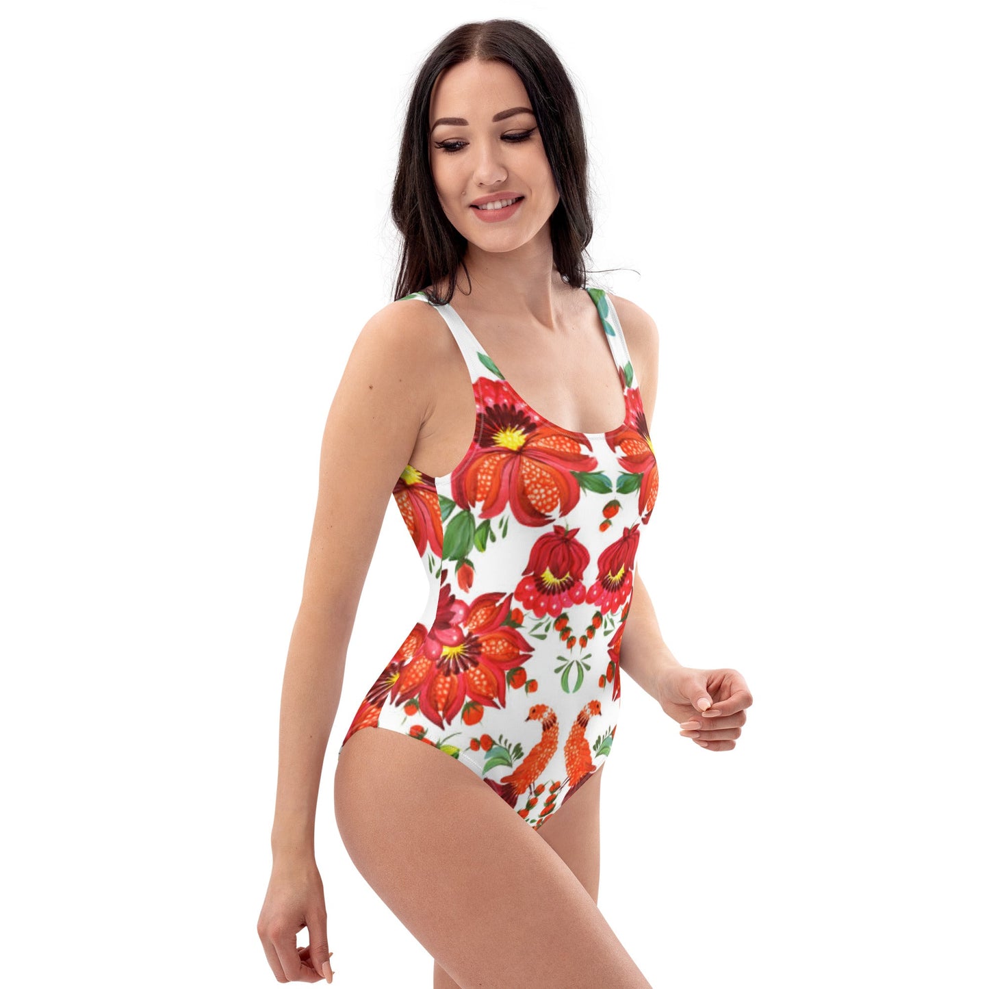 Women's One - Piece Swimsuit, Orange Red Green Bathing suit, Swimwear, classic beach dress, beautiful outfit, Beach dress for summer and spring - PratSN