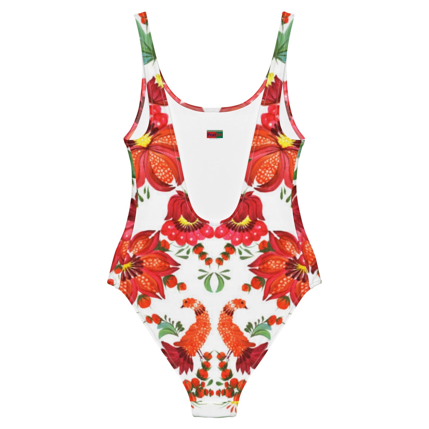 Women's One - Piece Swimsuit, Orange Red Green Bathing suit, Swimwear, classic beach dress, beautiful outfit, Beach dress for summer and spring - PratSN
