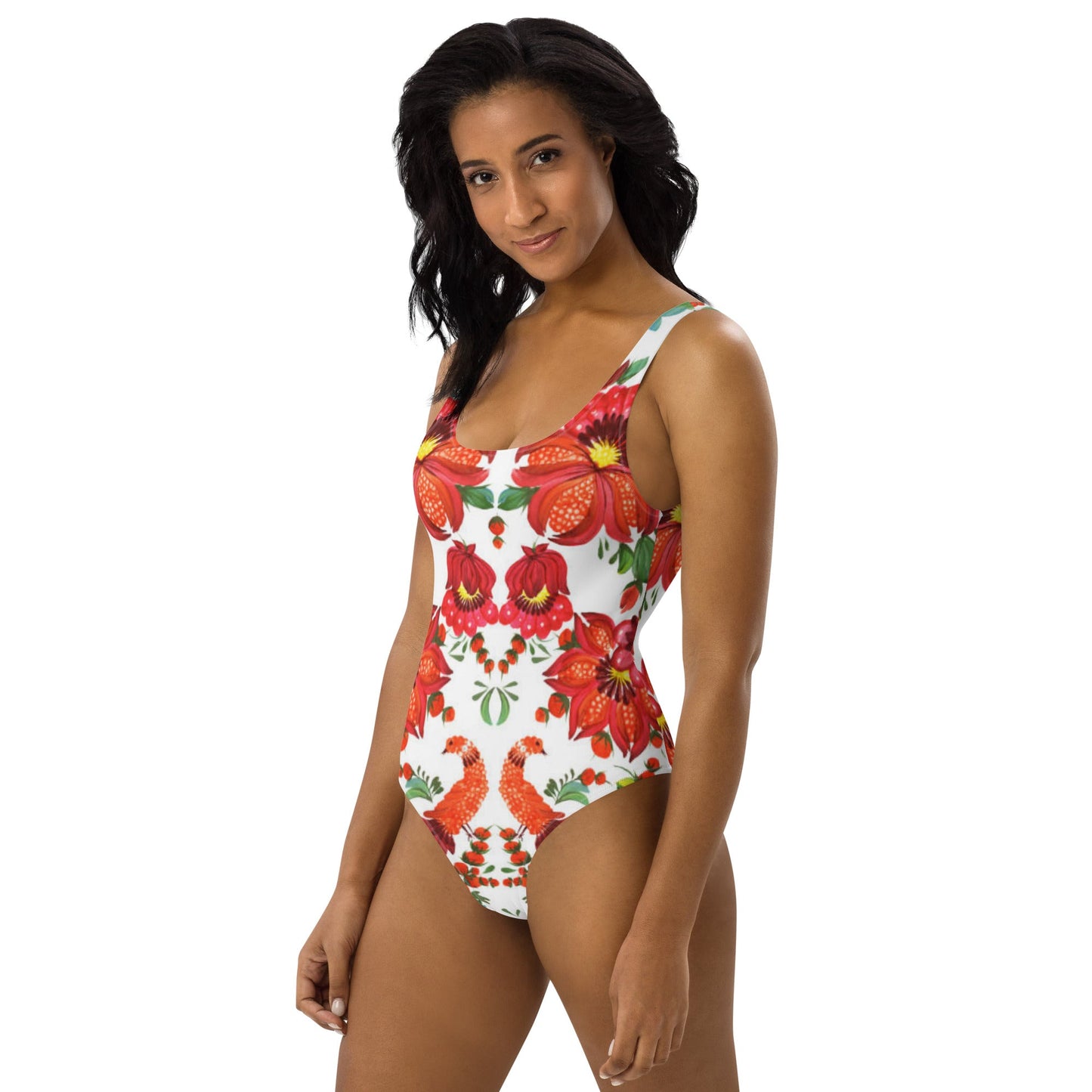 Women's One - Piece Swimsuit, Orange Red Green Bathing suit, Swimwear, classic beach dress, beautiful outfit, Beach dress for summer and spring - PratSN
