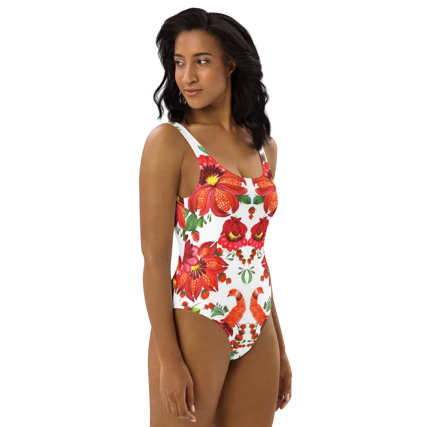 Women's One - Piece Swimsuit, Orange Red Green Bathing suit, Swimwear, classic beach dress, beautiful outfit, Beach dress for summer and spring - PratSN