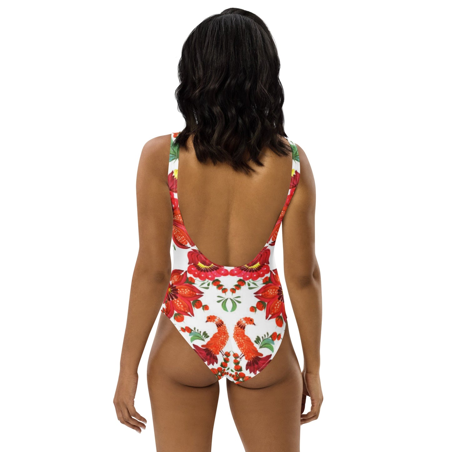 Women's One - Piece Swimsuit, Orange Red Green Bathing suit, Swimwear, classic beach dress, beautiful outfit, Beach dress for summer and spring - PratSN