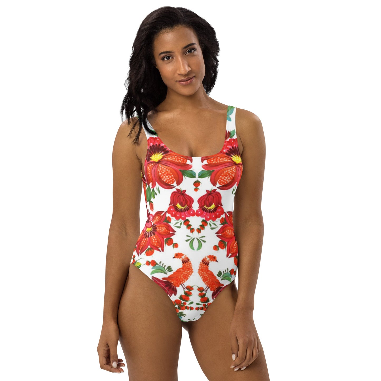 Women's One - Piece Swimsuit, Orange Red Green Bathing suit, Swimwear, classic beach dress, beautiful outfit, Beach dress for summer and spring - PratSN