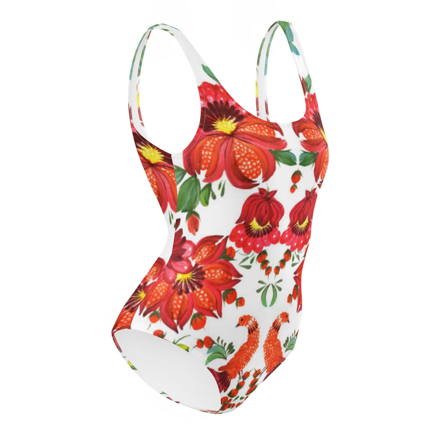 Women's One - Piece Swimsuit, Orange Red Green Bathing suit, Swimwear, classic beach dress, beautiful outfit, Beach dress for summer and spring - PratSN