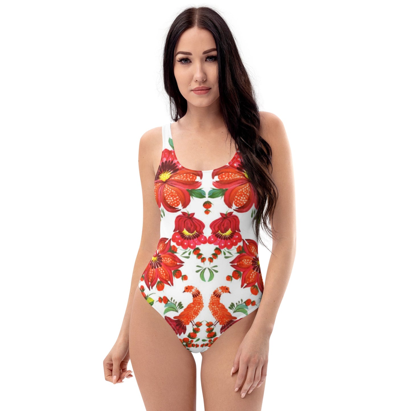 Women's One - Piece Swimsuit, Orange Red Green Bathing suit, Swimwear, classic beach dress, beautiful outfit, Beach dress for summer and spring - PratSN