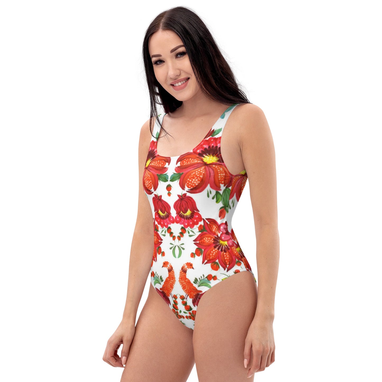 Women's One - Piece Swimsuit, Orange Red Green Bathing suit, Swimwear, classic beach dress, beautiful outfit, Beach dress for summer and spring - PratSN