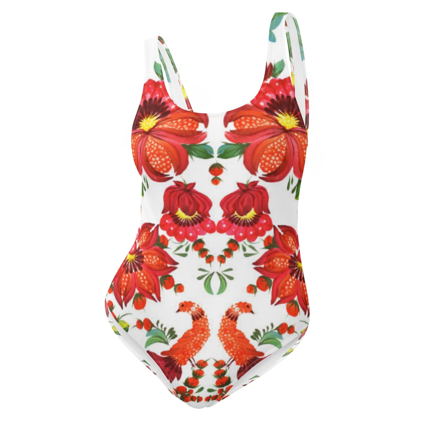 Women's One - Piece Swimsuit, Orange Red Green Bathing suit, Swimwear, classic beach dress, beautiful outfit, Beach dress for summer and spring - PratSN