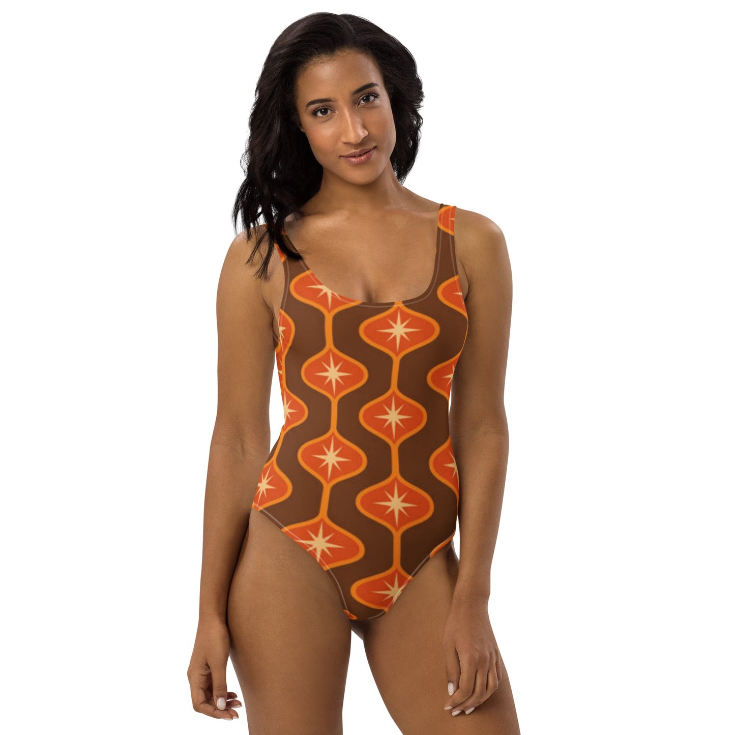 Women's One - Piece Swimsuit, Orange Swimwear, swimsuit, vacation swimwear, holiday travel swimwear, mothers day gift - PratSN
