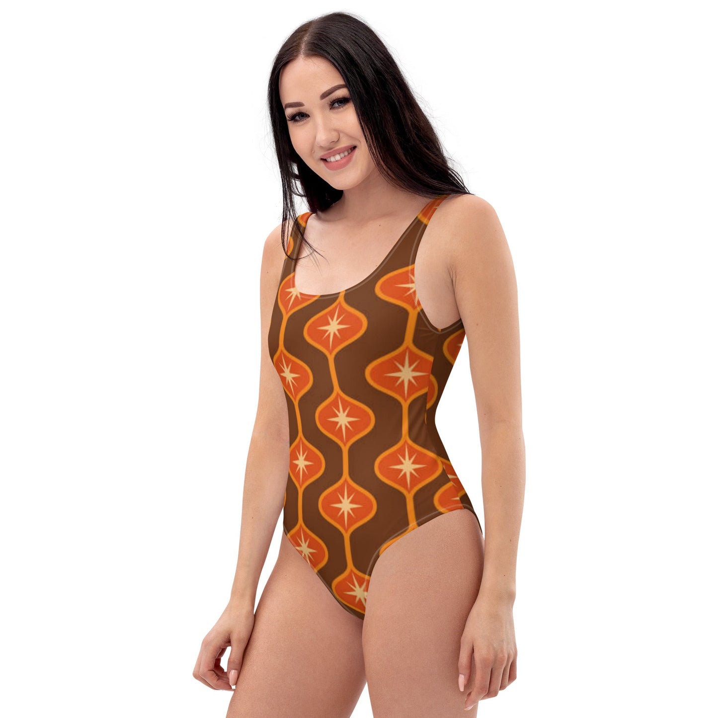 Women's One - Piece Swimsuit, Orange Swimwear, swimsuit, vacation swimwear, holiday travel swimwear, mothers day gift - PratSN