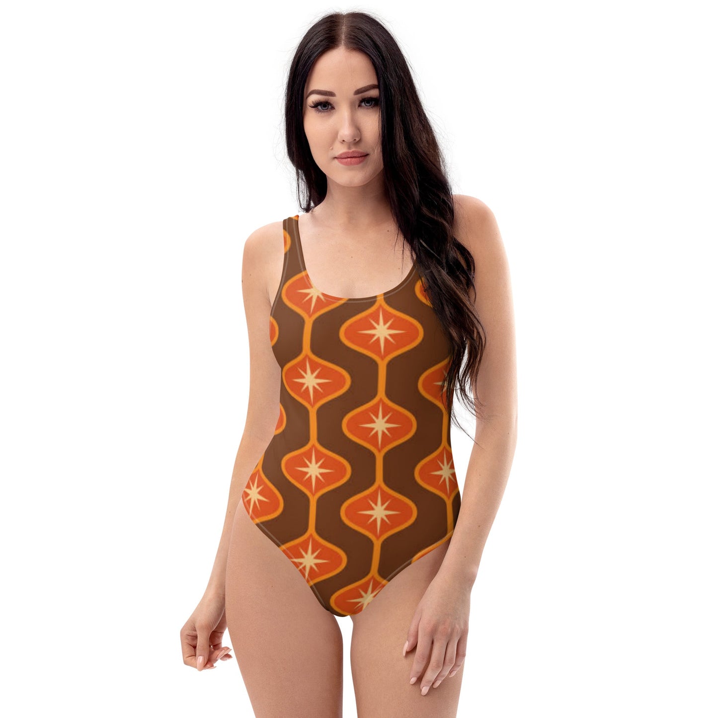 Women's One - Piece Swimsuit, Orange Swimwear, swimsuit, vacation swimwear, holiday travel swimwear, mothers day gift - PratSN