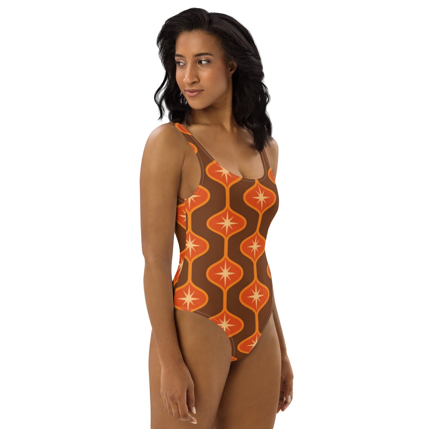 Women's One - Piece Swimsuit, Orange Swimwear, swimsuit, vacation swimwear, holiday travel swimwear, mothers day gift - PratSN