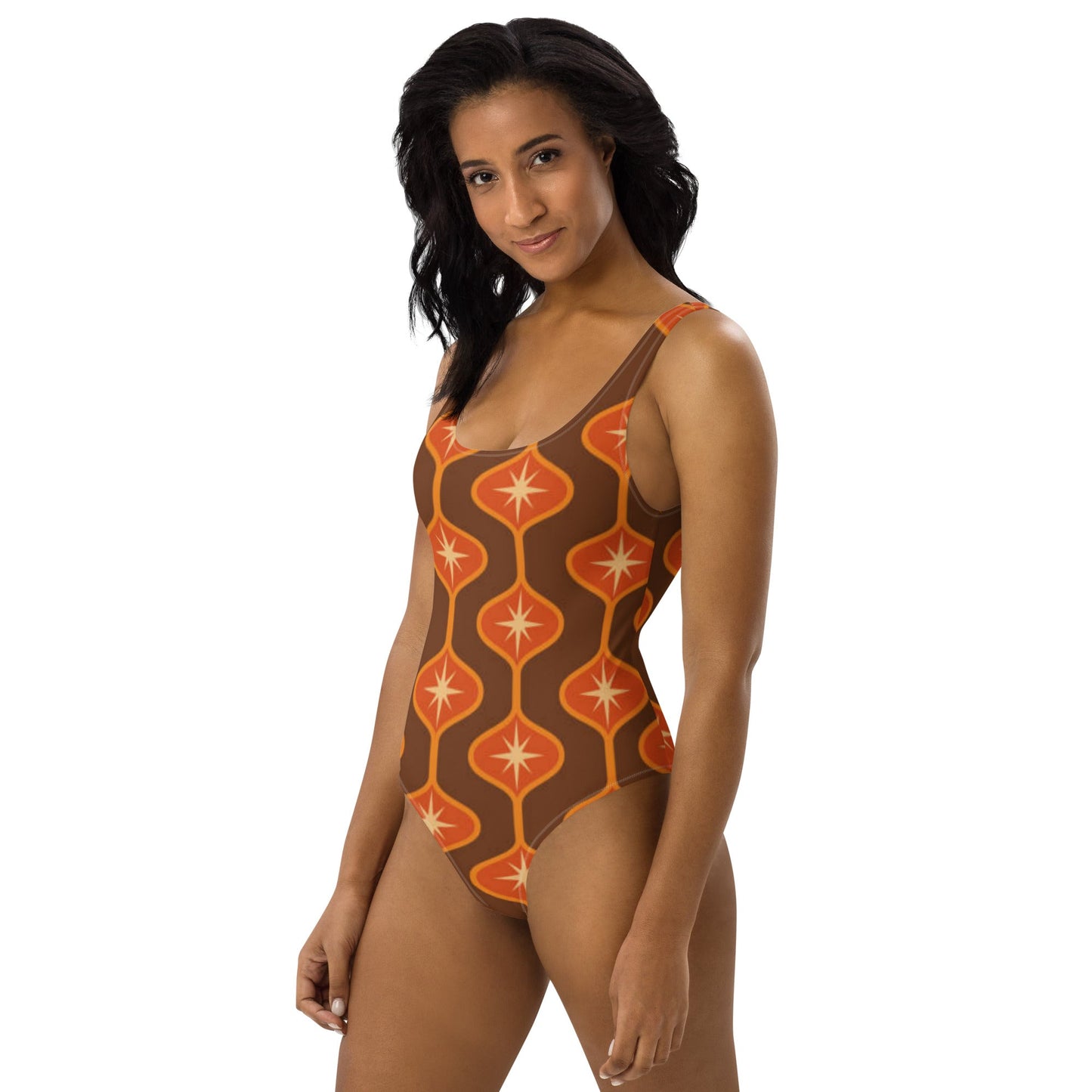 Women's One - Piece Swimsuit, Orange Swimwear, swimsuit, vacation swimwear, holiday travel swimwear, mothers day gift - PratSN
