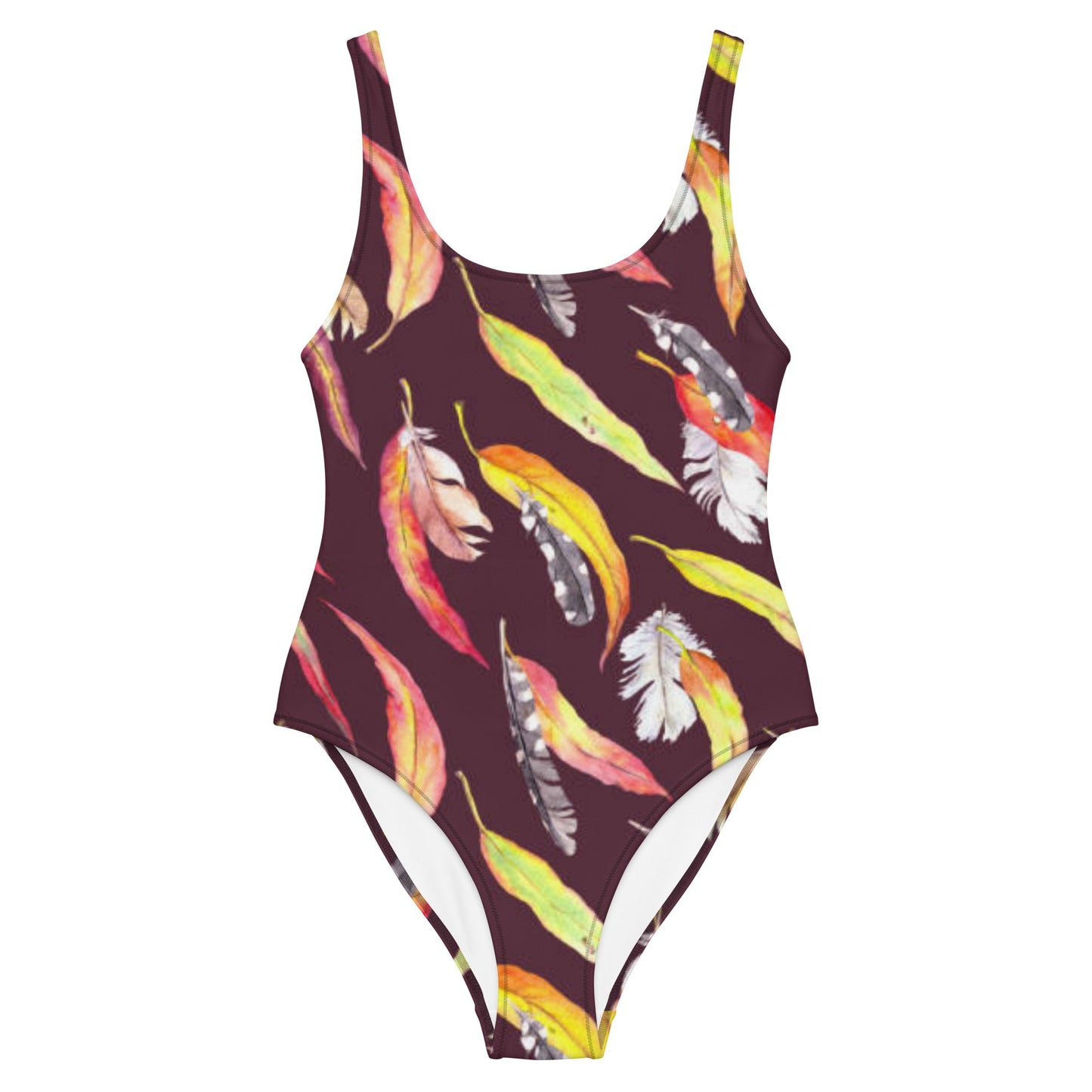 Women's One - Piece Swimsuit, Outfit Beachwear, Bathing Suit Yellow Brown Swimwear, - PratSN