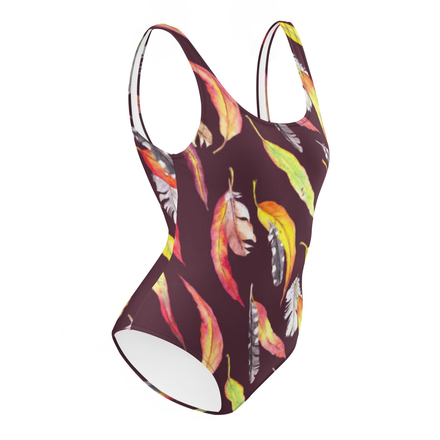 Women's One - Piece Swimsuit, Outfit Beachwear, Bathing Suit Yellow Brown Swimwear, - PratSN