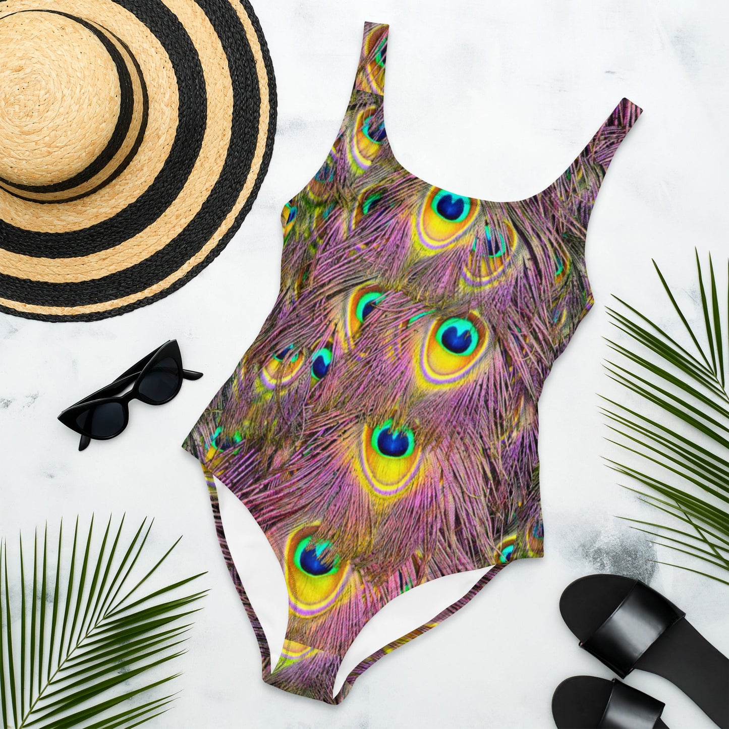 Women's One - Piece Swimsuit, Peacock Pattern Outfit, tankinis, Swimsuit, Beachwear, Bathing Suit - PratSN