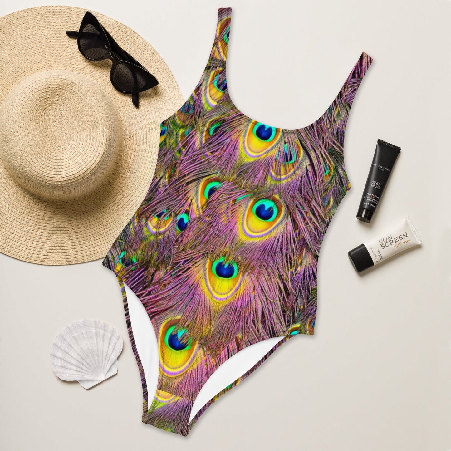 Women's One - Piece Swimsuit, Peacock Pattern Outfit, tankinis, Swimsuit, Beachwear, Bathing Suit - PratSN