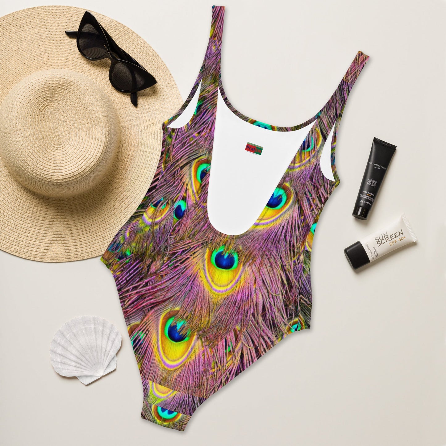 Women's One - Piece Swimsuit, Peacock Pattern Outfit, tankinis, Swimsuit, Beachwear, Bathing Suit - PratSN