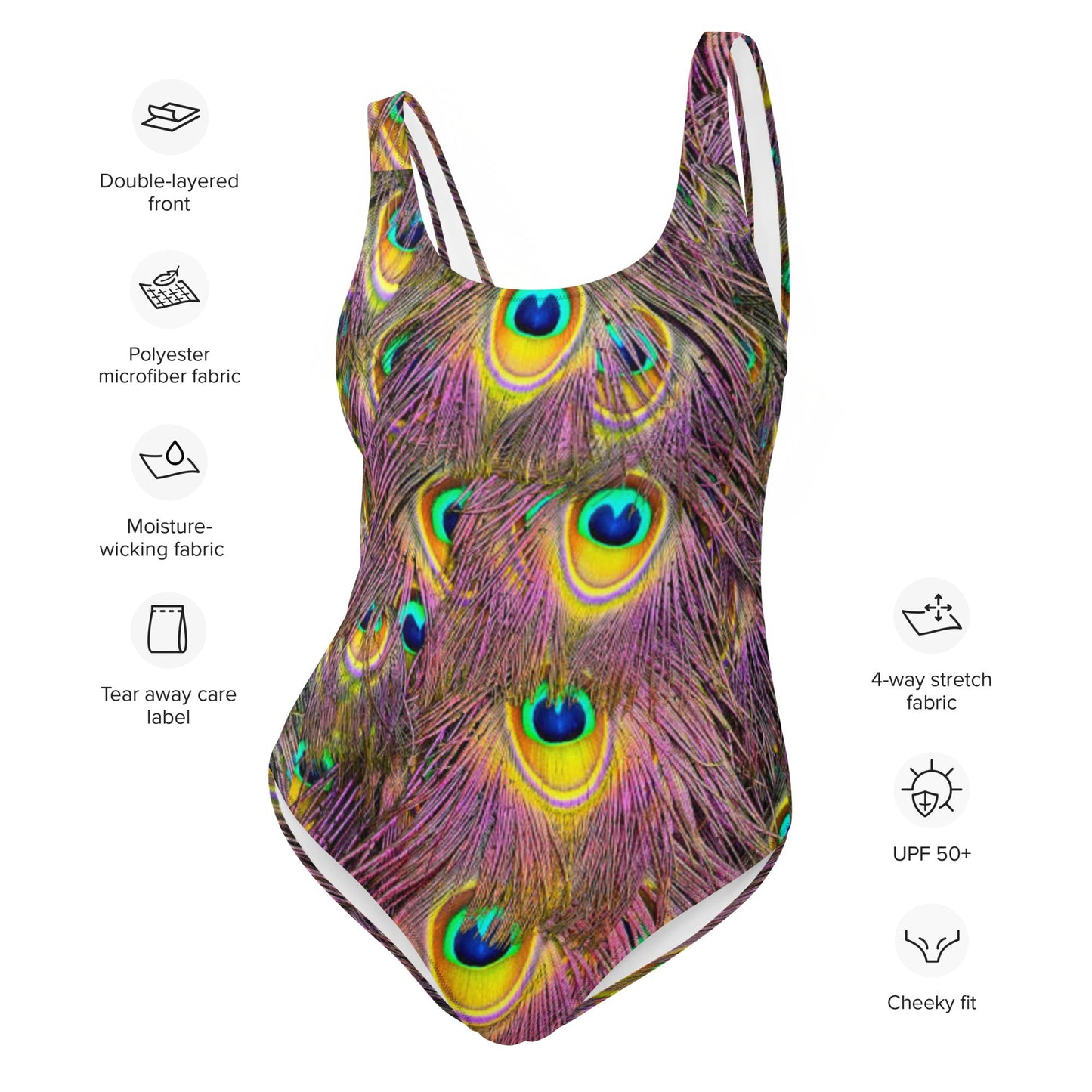Women's One - Piece Swimsuit, Peacock Pattern Outfit, tankinis, Swimsuit, Beachwear, Bathing Suit - PratSN