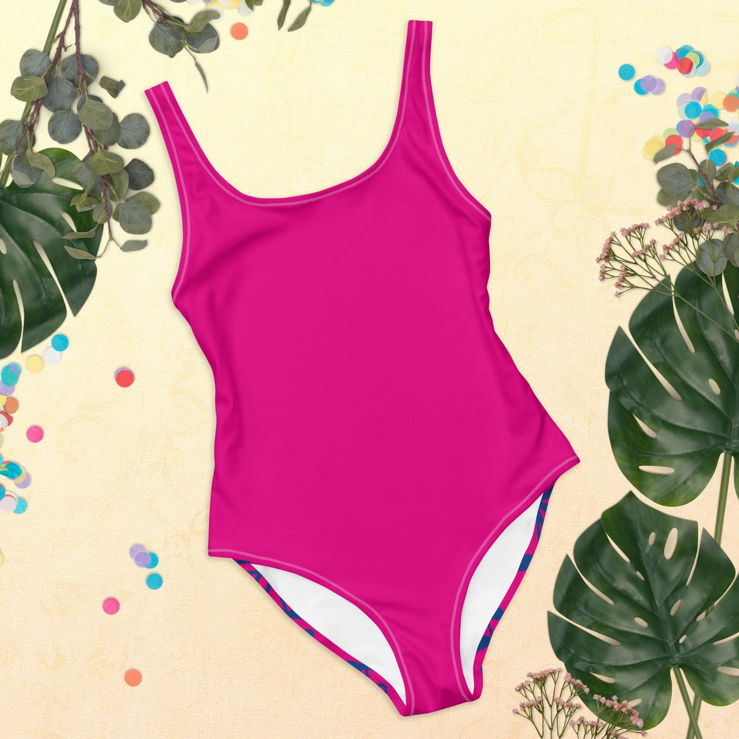 Women's One - Piece Swimsuit, Pink Bathing Suit, vacation swimwear, holiday travel swimwear, mothers day gift - PratSN