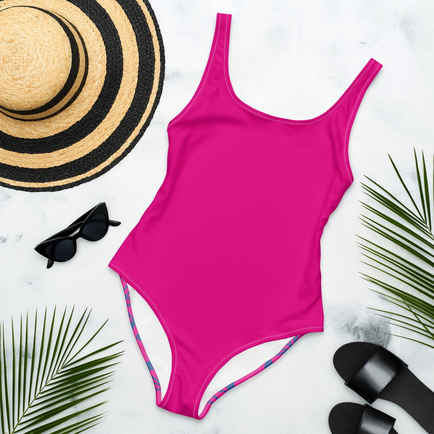 Women's One - Piece Swimsuit, Pink Bathing Suit, vacation swimwear, holiday travel swimwear, mothers day gift - PratSN