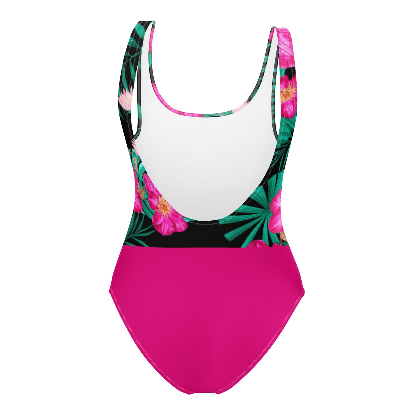 Women's One - Piece Swimsuit, Pink Floral Swimwear, vacation swimwear, holiday travel swimwear, mothers day gift - PratSN