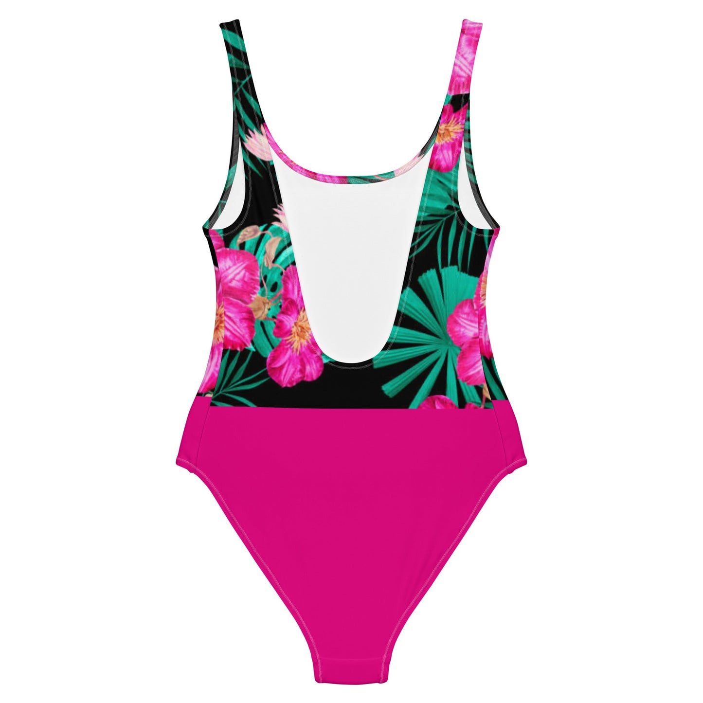 Women's One - Piece Swimsuit, Pink Floral Swimwear, vacation swimwear, holiday travel swimwear, mothers day gift - PratSN