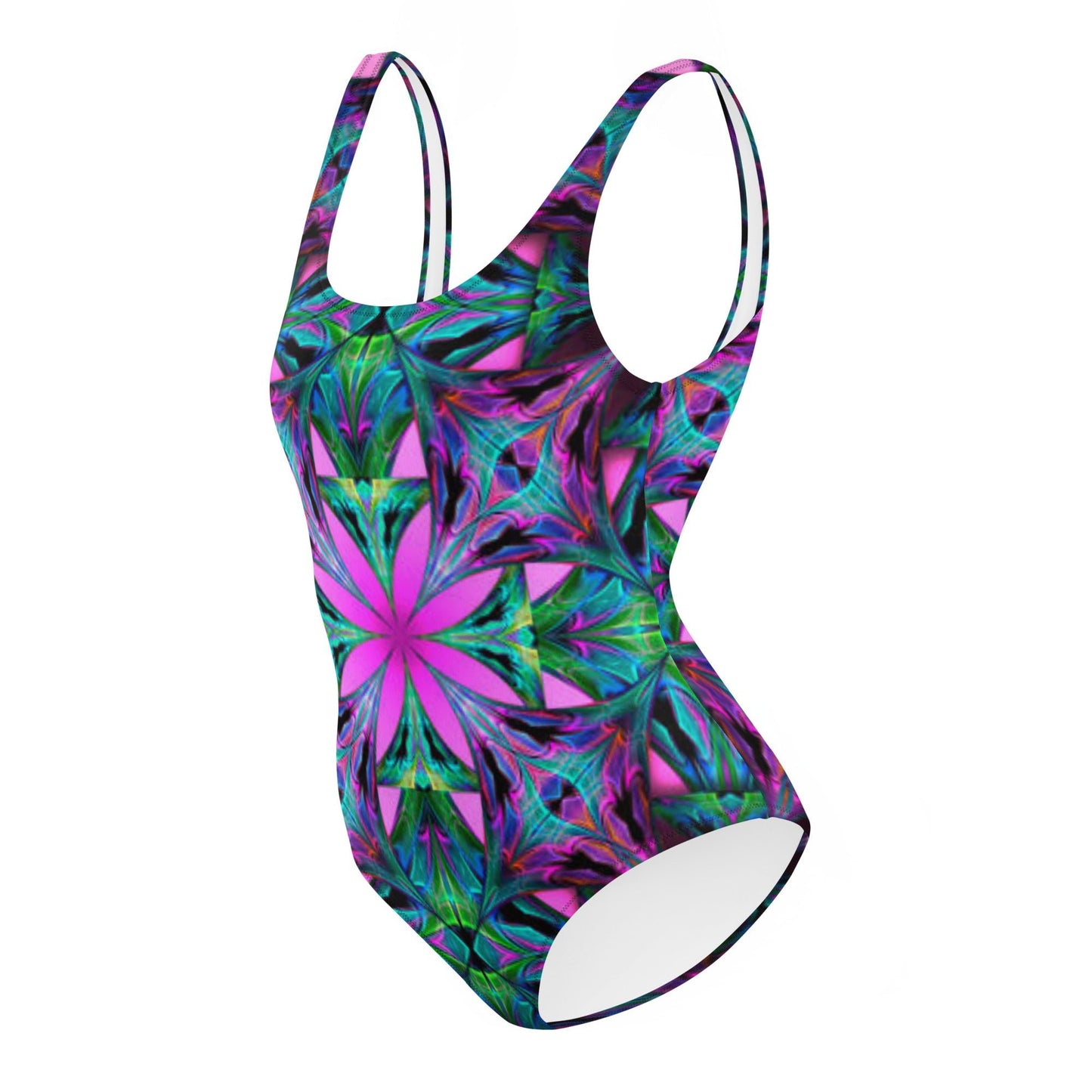 Women's One - Piece Swimsuit, Pink Green Swimwear, Swimwear, classic beach dress, beautiful outfit, Beach dress for summer and spring - PratSN