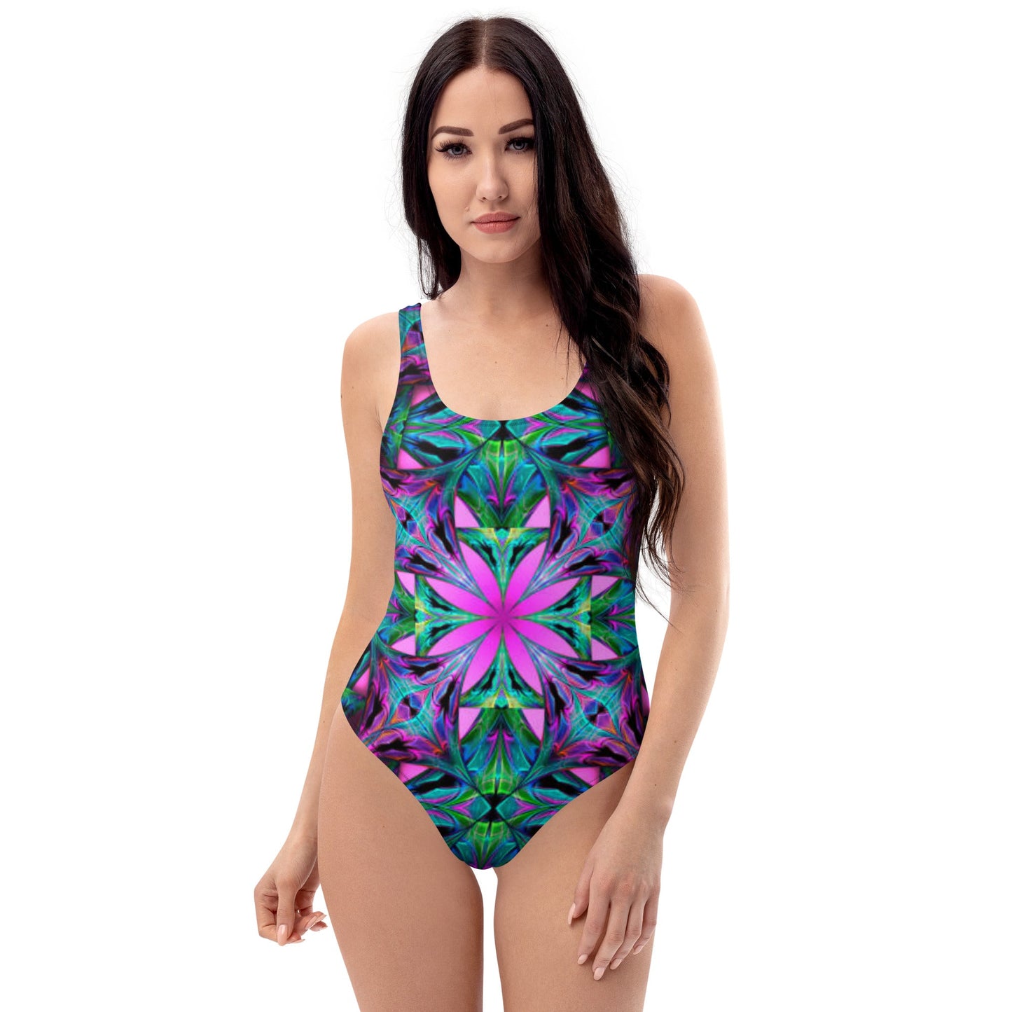 Women's One - Piece Swimsuit, Pink Green Swimwear, Swimwear, classic beach dress, beautiful outfit, Beach dress for summer and spring - PratSN