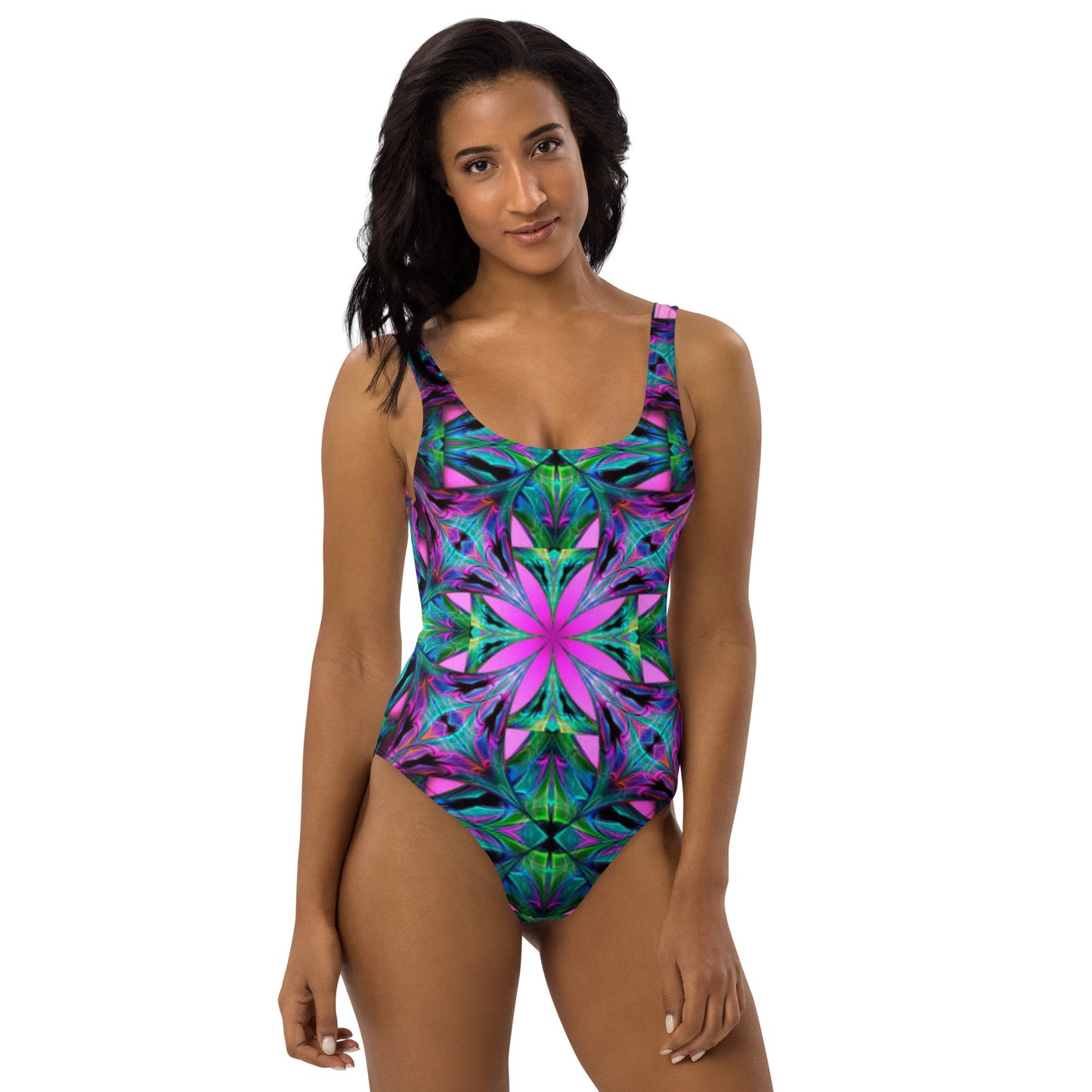 Women's One - Piece Swimsuit, Pink Green Swimwear, Swimwear, classic beach dress, beautiful outfit, Beach dress for summer and spring - PratSN