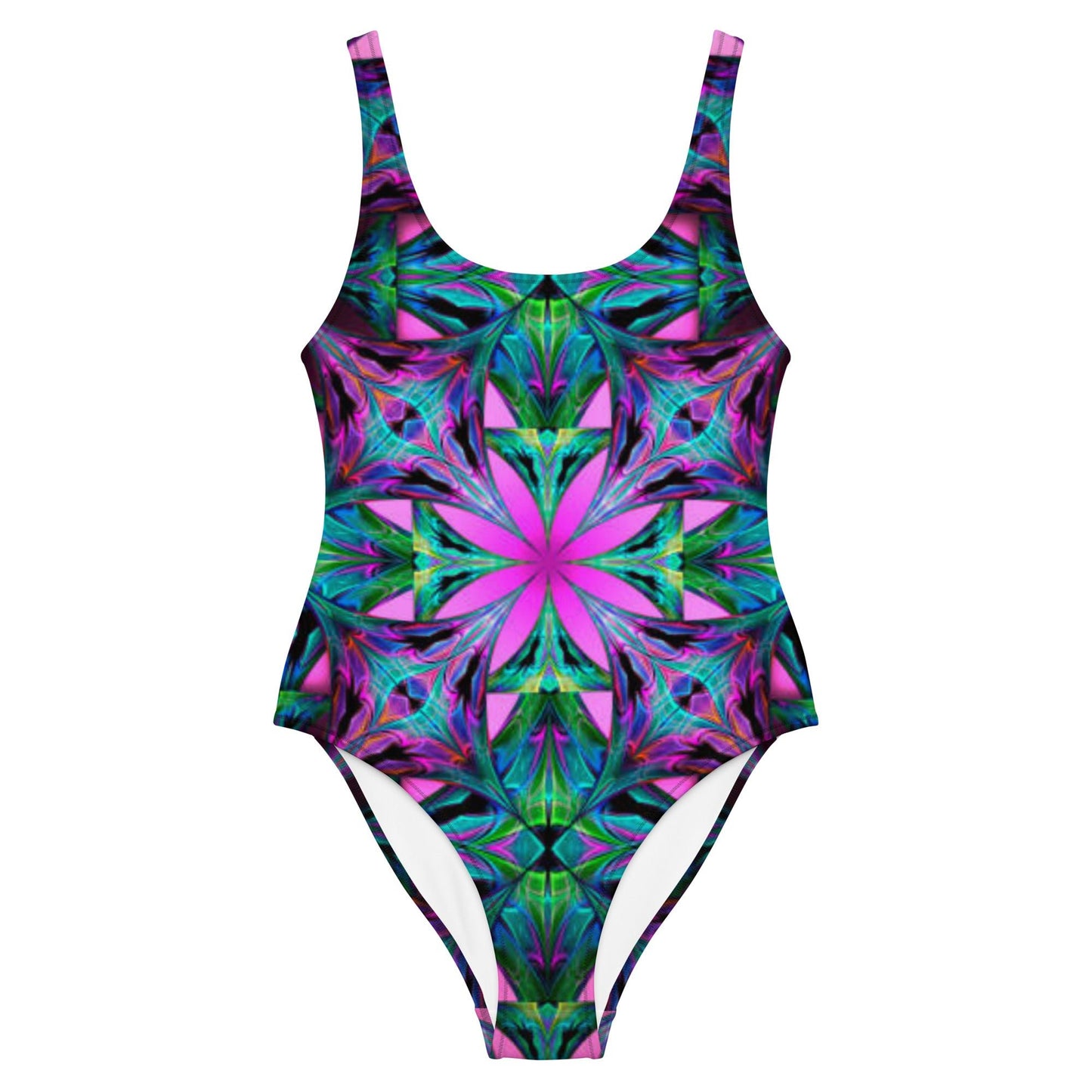 Women's One - Piece Swimsuit, Pink Green Swimwear, Swimwear, classic beach dress, beautiful outfit, Beach dress for summer and spring - PratSN