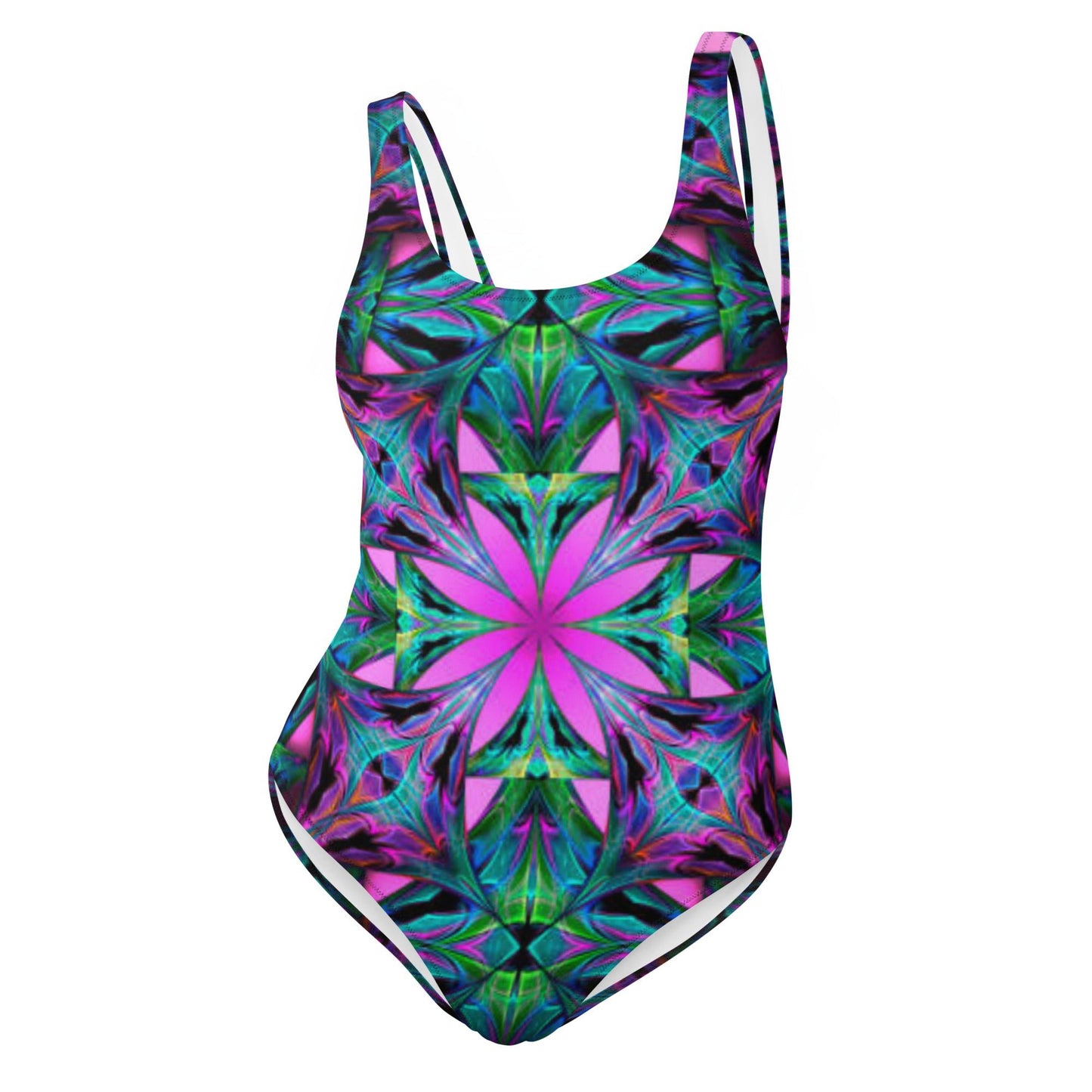 Women's One - Piece Swimsuit, Pink Green Swimwear, Swimwear, classic beach dress, beautiful outfit, Beach dress for summer and spring - PratSN
