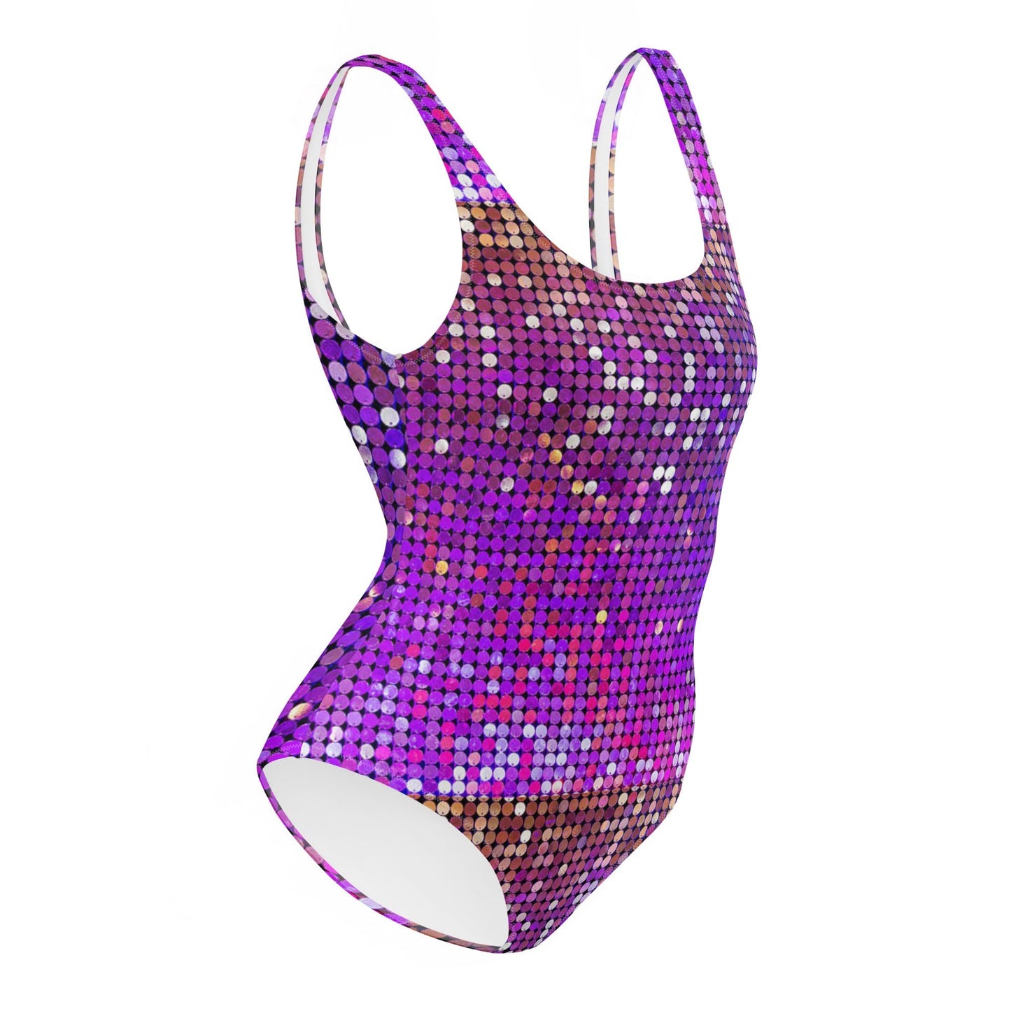 Women's One - Piece Swimsuit, Purple Rhinestone Print Swimwear, tankinis, Swimsuit, Beachwear, Bathing Suit - PratSN