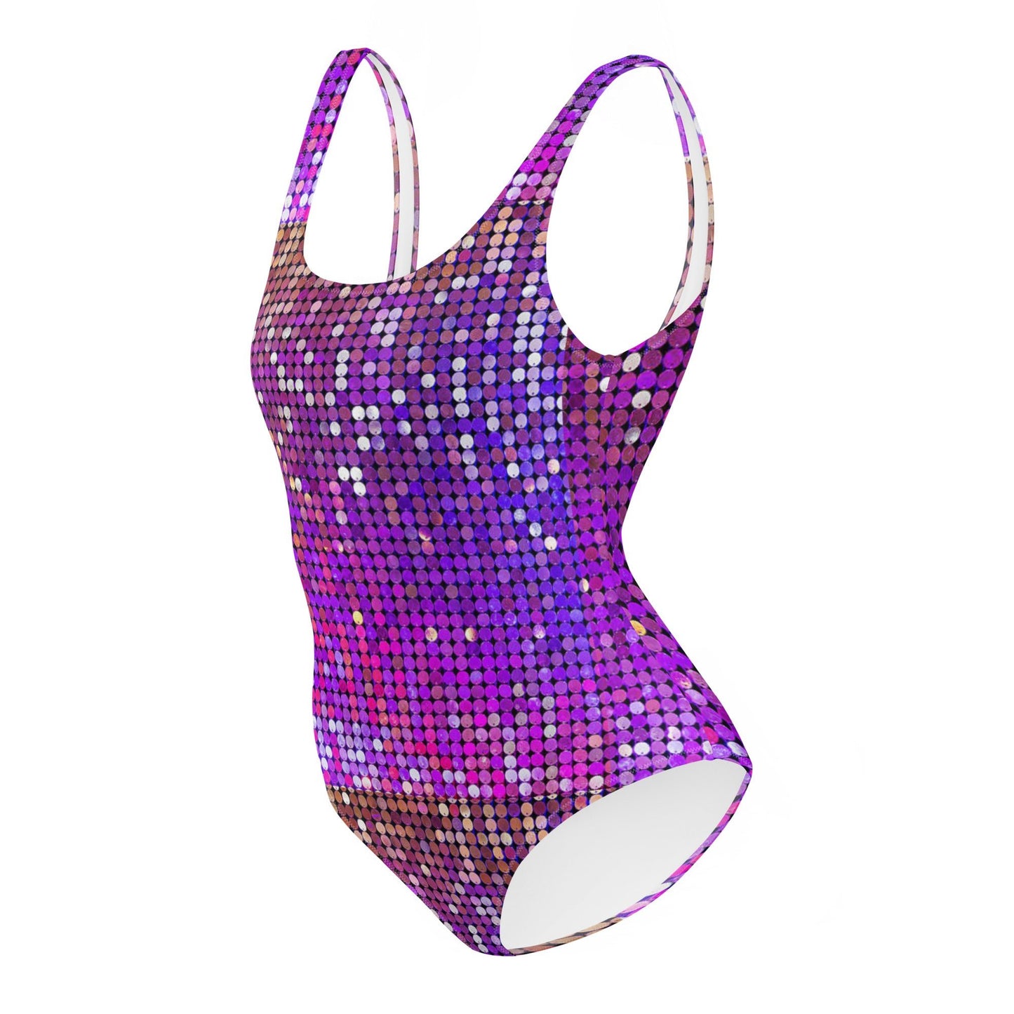 Women's One - Piece Swimsuit, Purple Rhinestone Print Swimwear, tankinis, Swimsuit, Beachwear, Bathing Suit - PratSN