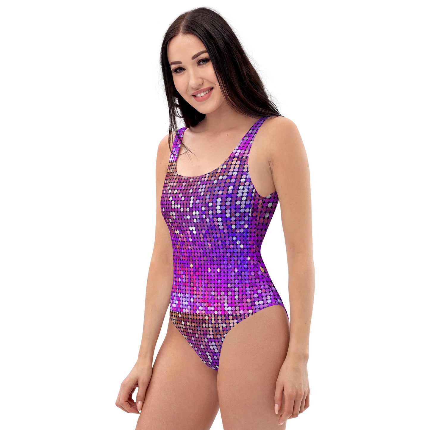 Women's One - Piece Swimsuit, Purple Rhinestone Print Swimwear, tankinis, Swimsuit, Beachwear, Bathing Suit - PratSN