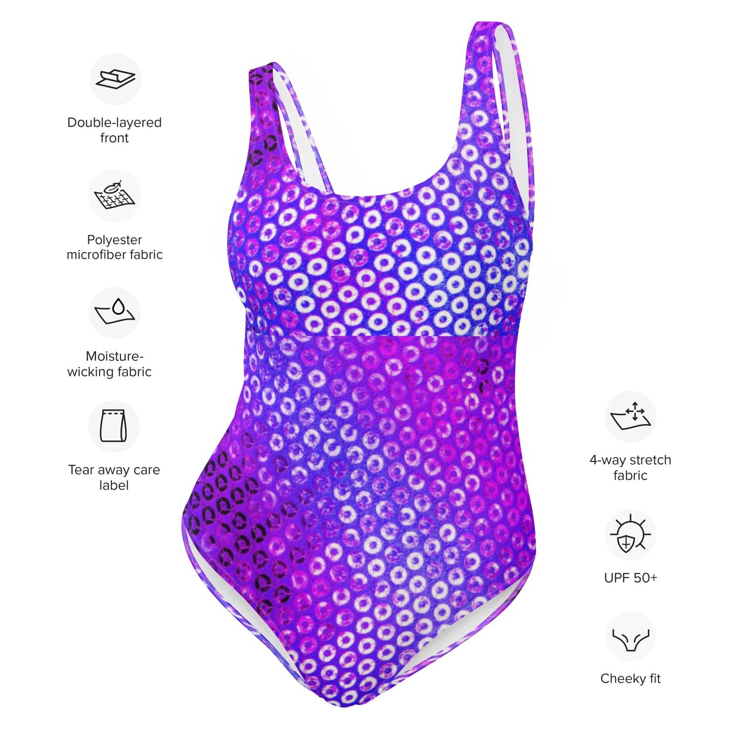 Women's One - Piece Swimsuit, Purple Swimwear, tankinis, Swimsuit, Beachwear, Bathing Suit - PratSN